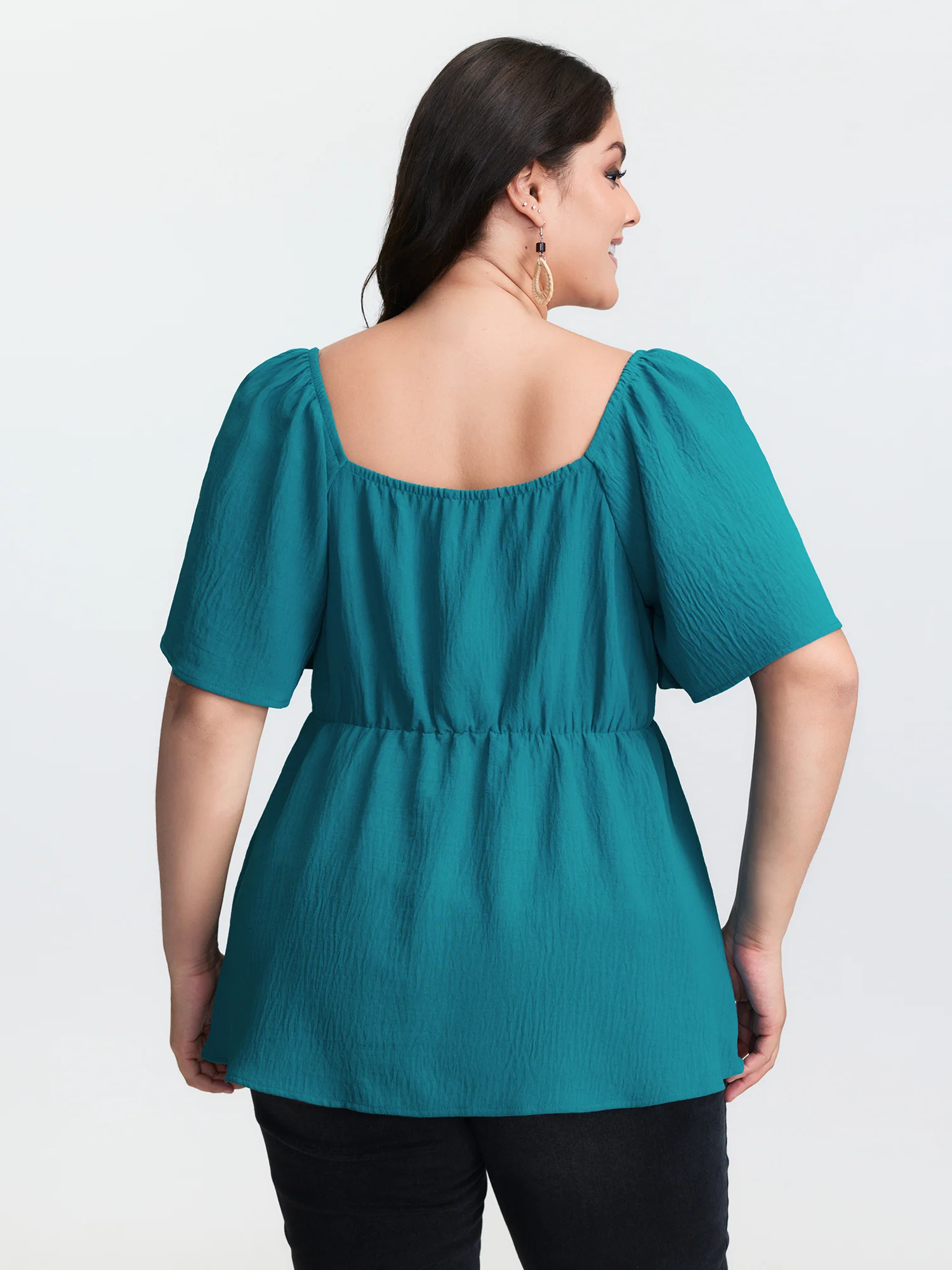 Ruched Bodice Sweetheart Neckline Blouse - Image 4