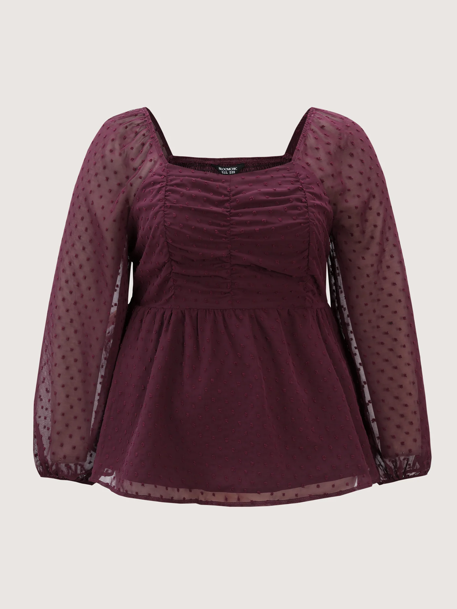 Ruched Textured Shirred Back Blouse - Image 7