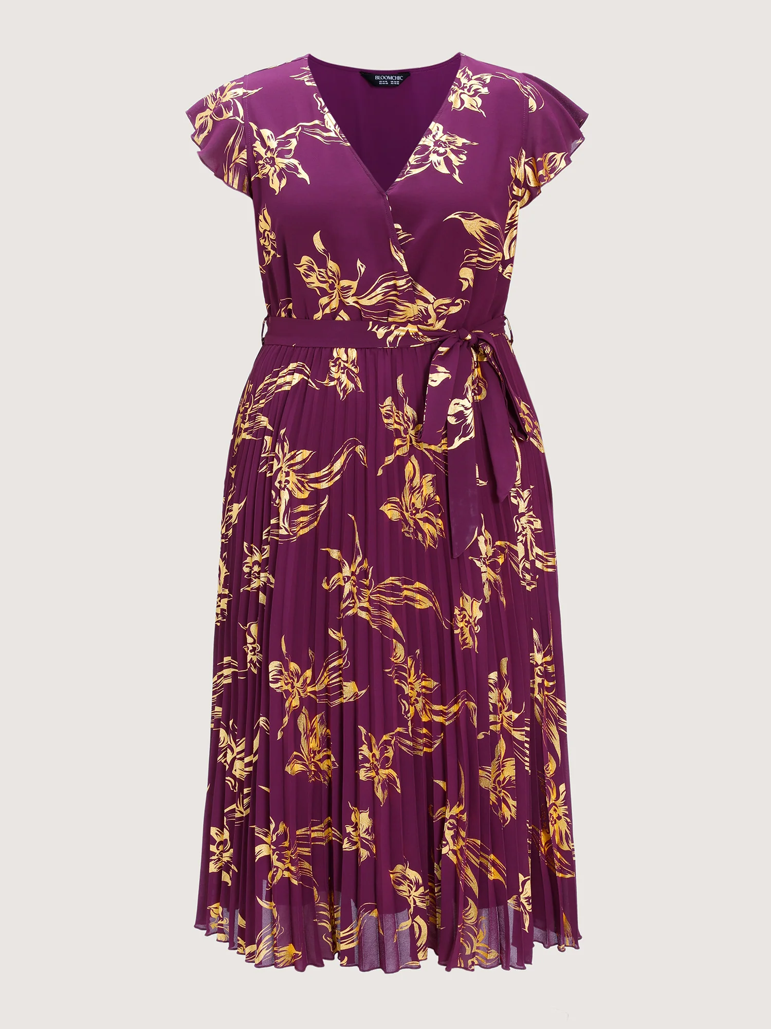 Sequin Side-Tie Pleated Midi Dress - Image 6
