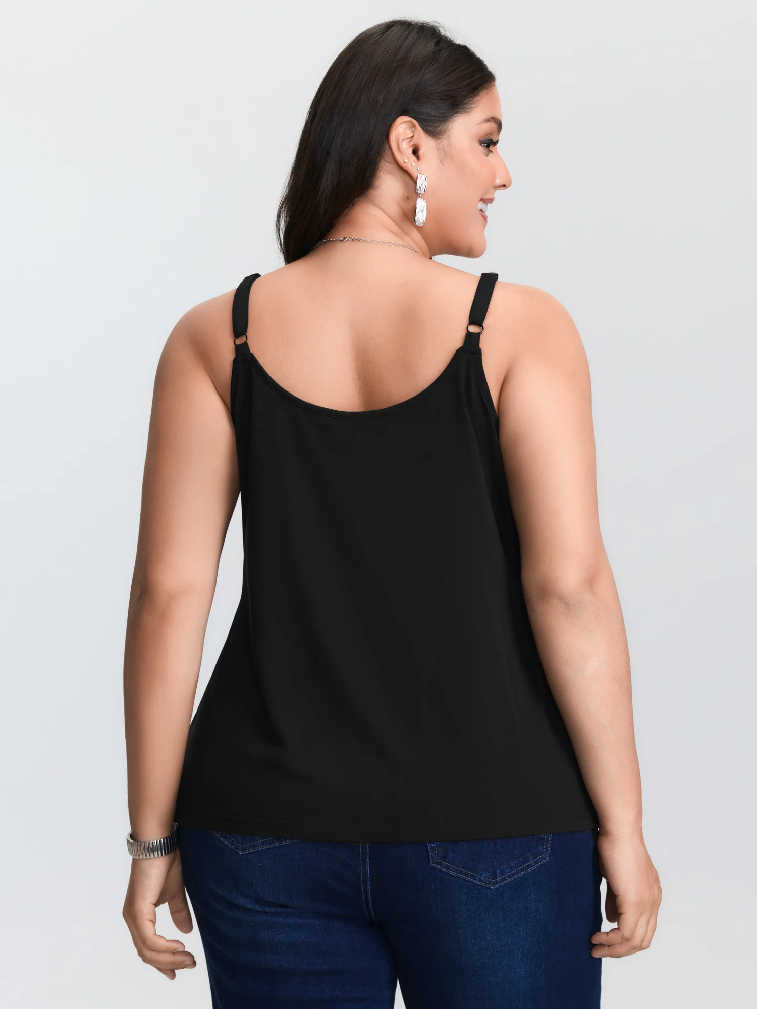 Sheer Lace Cut-Out Tank Top - Image 4