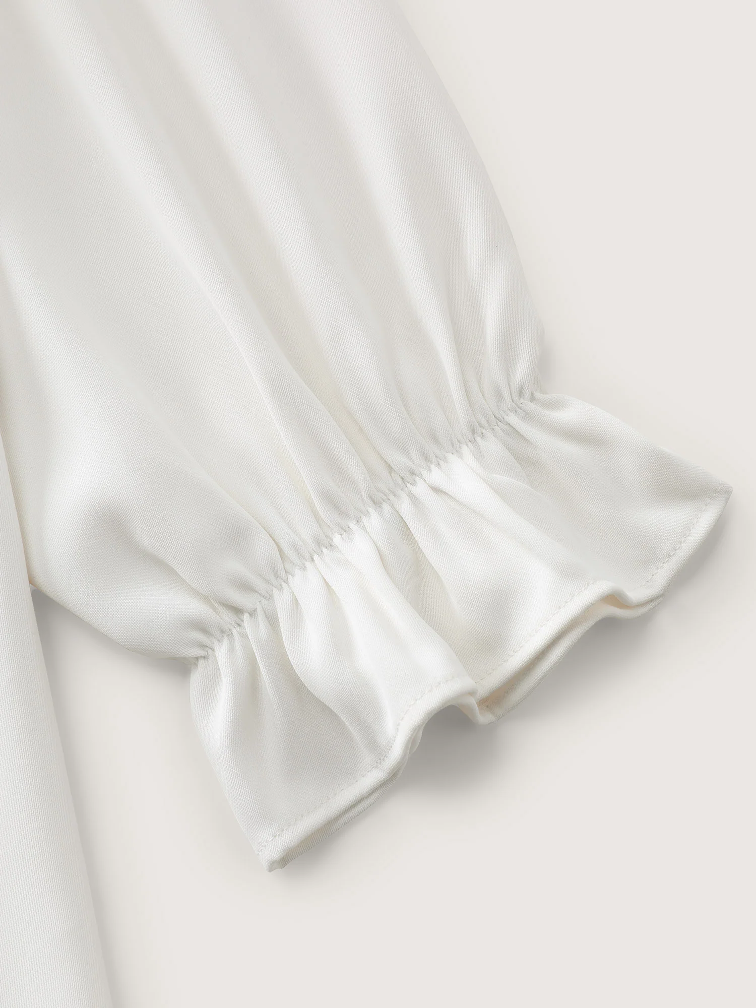 Sheer Neckline Ruffled Cuff Sleeve Blouse - Image 6