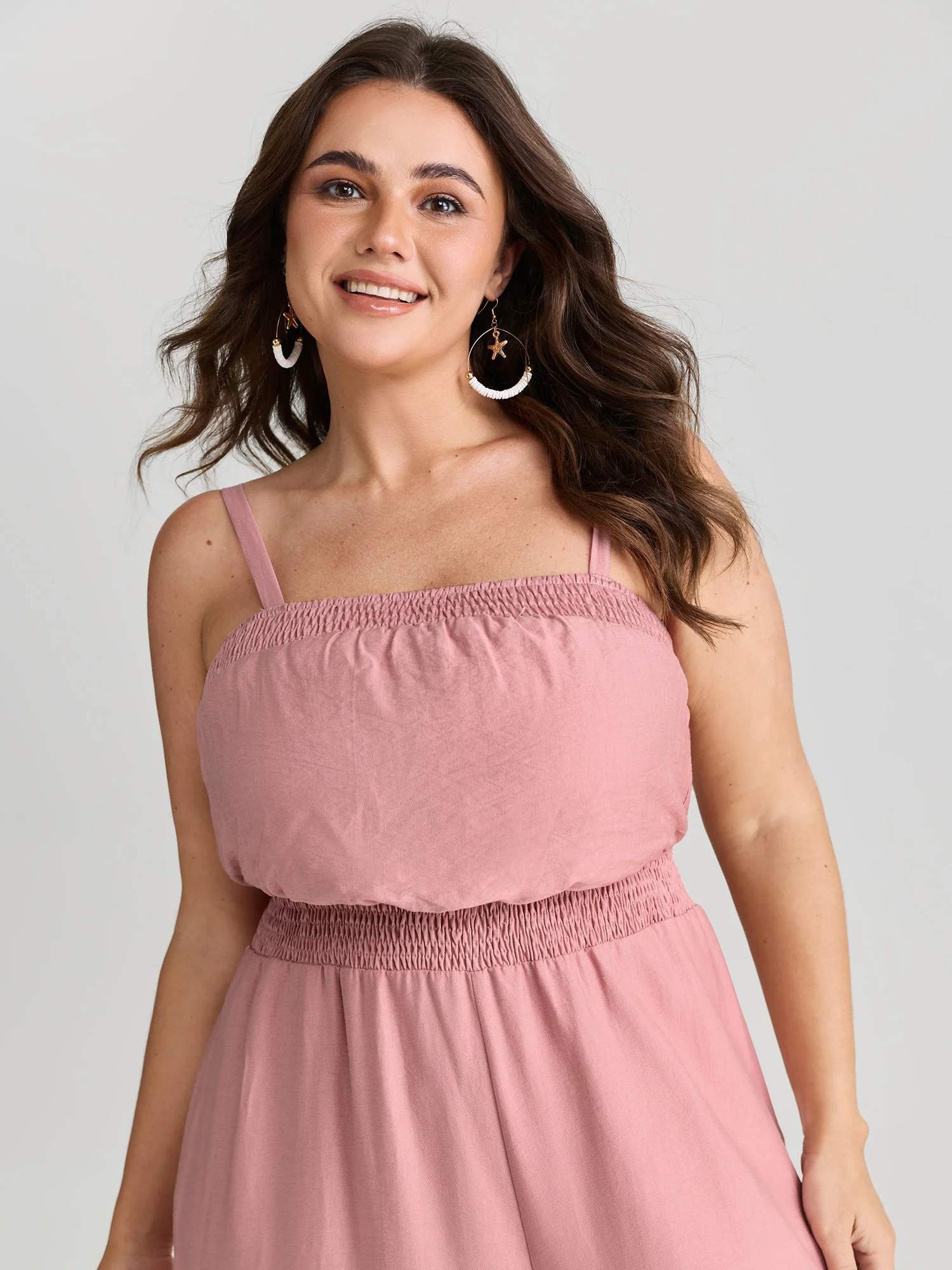 Shirred Tiered Adjustable Jumpsuit - Image 2