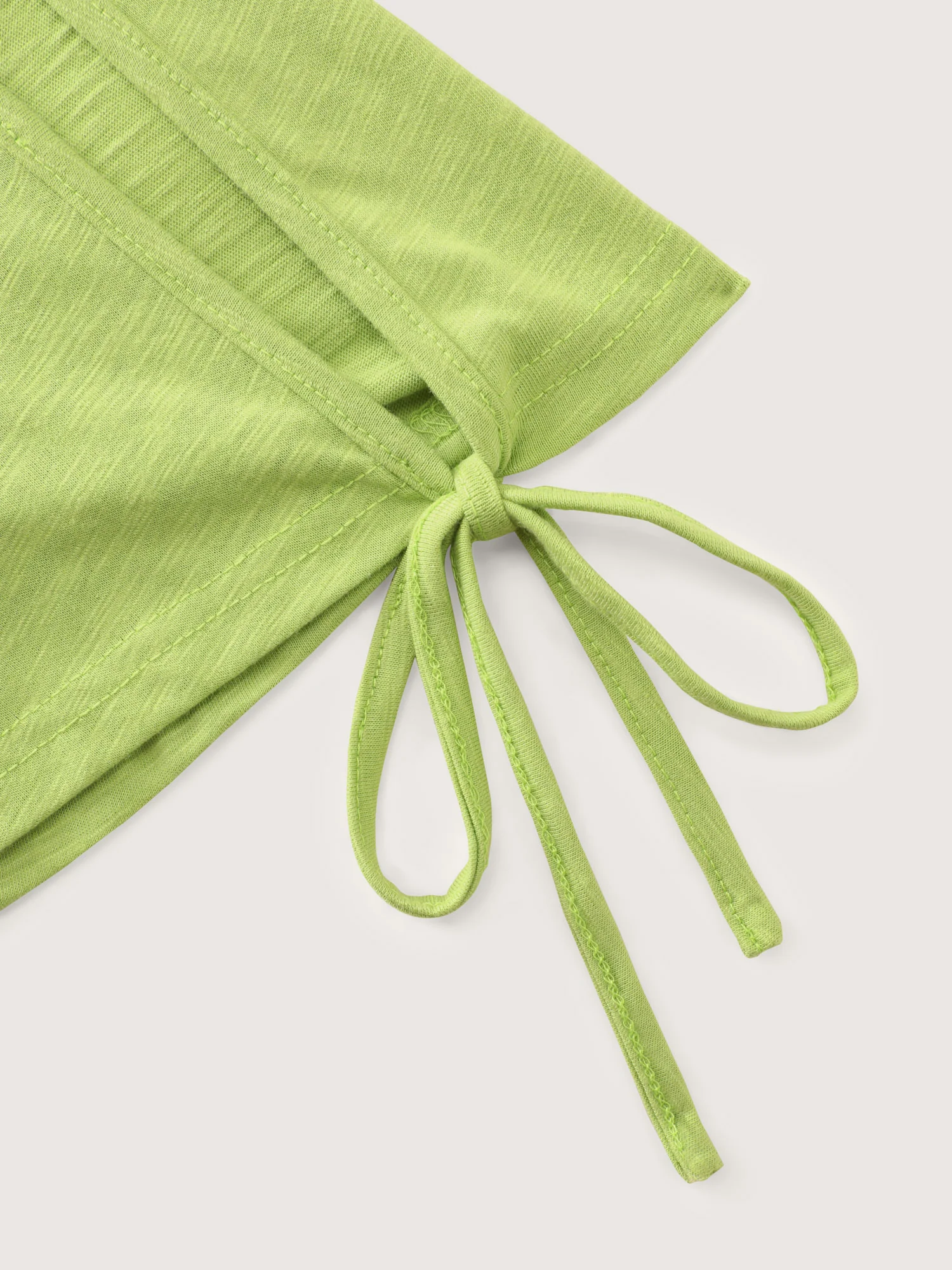 Shoulder Cut-Out Ties V-Neck T-Shirt - Image 5
