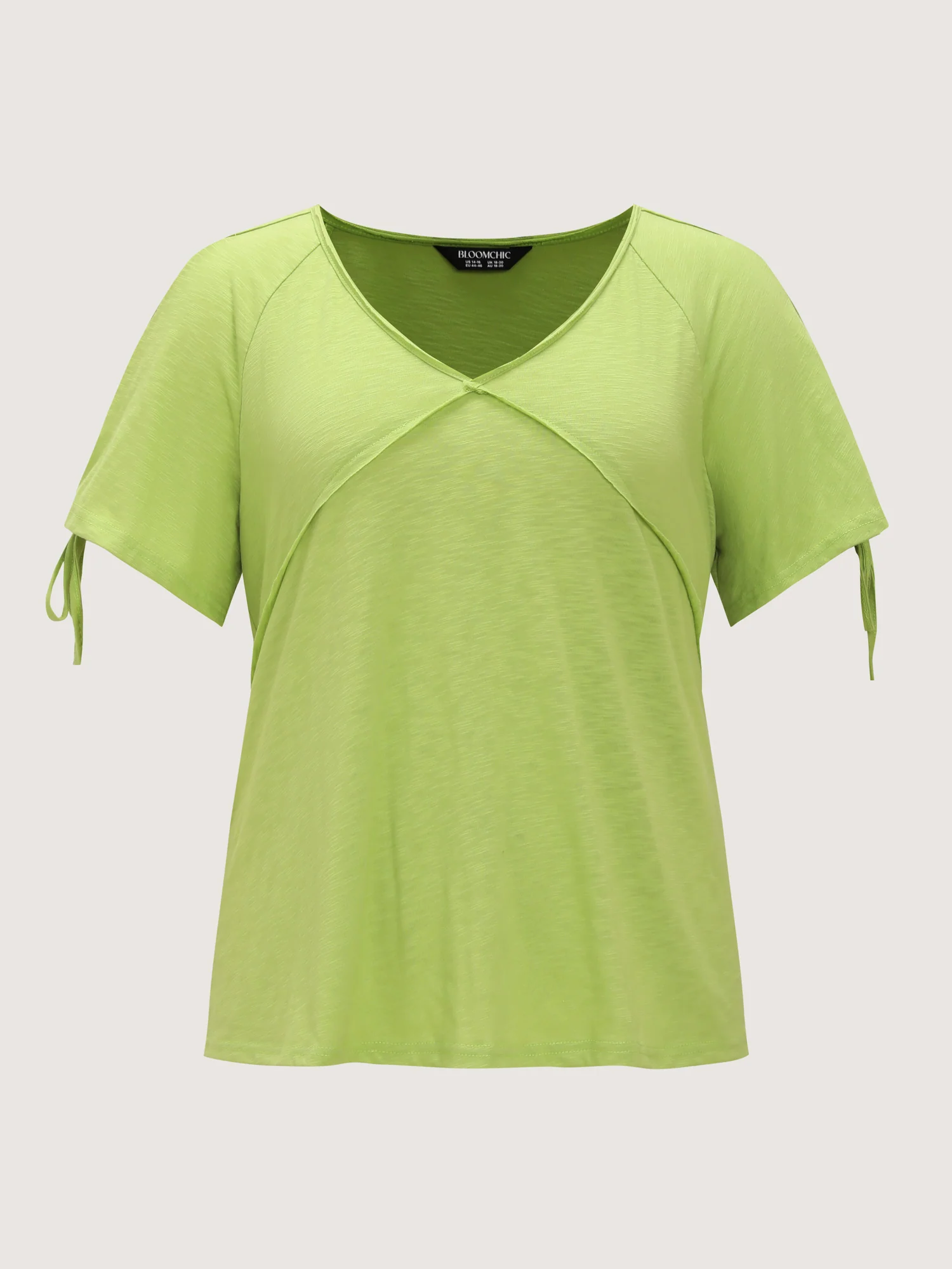 Shoulder Cut-Out Ties V-Neck T-Shirt - Image 6