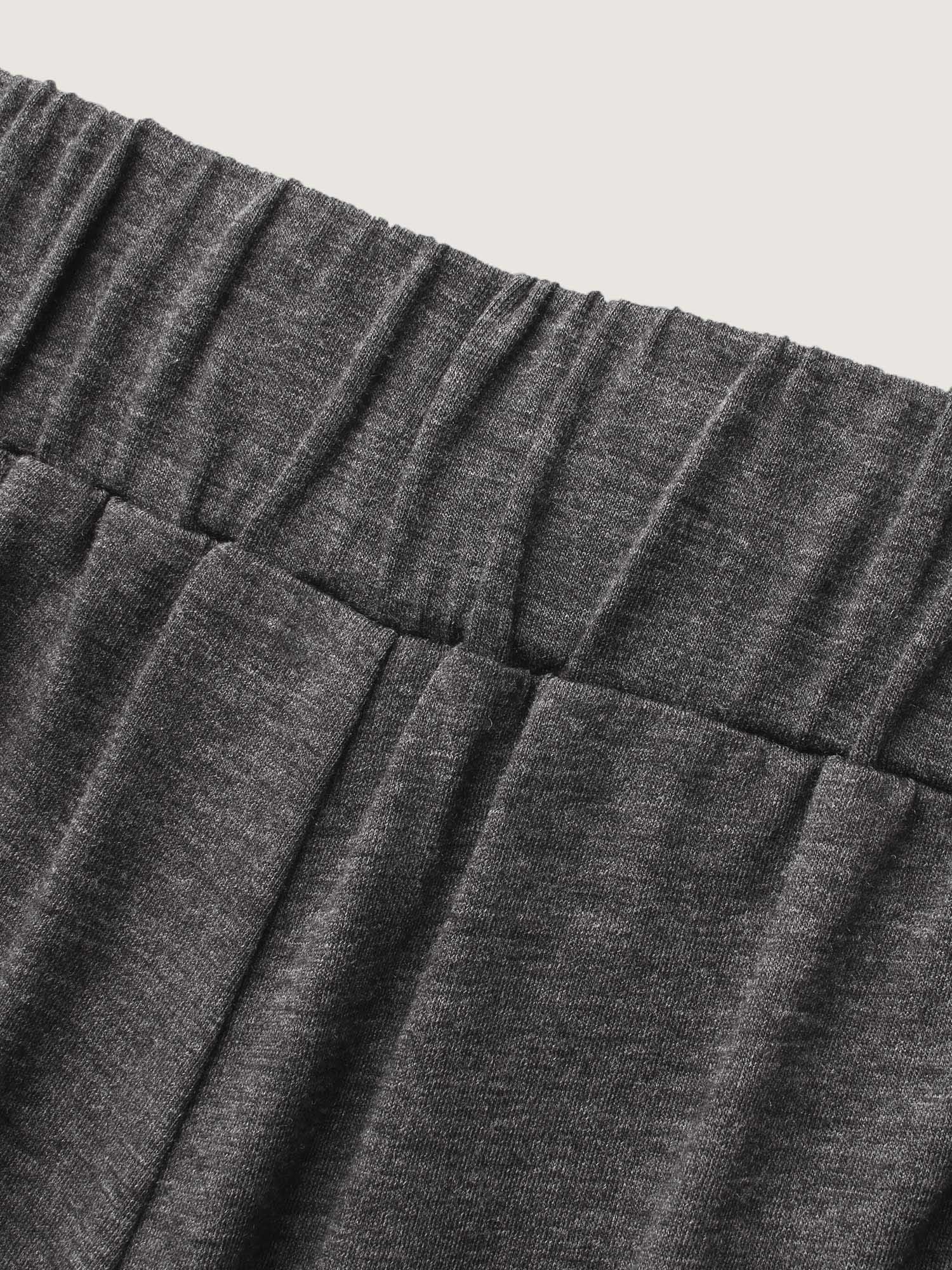 Solid Elastic Waist Wide Leg Lounge Bottoms - Image 12