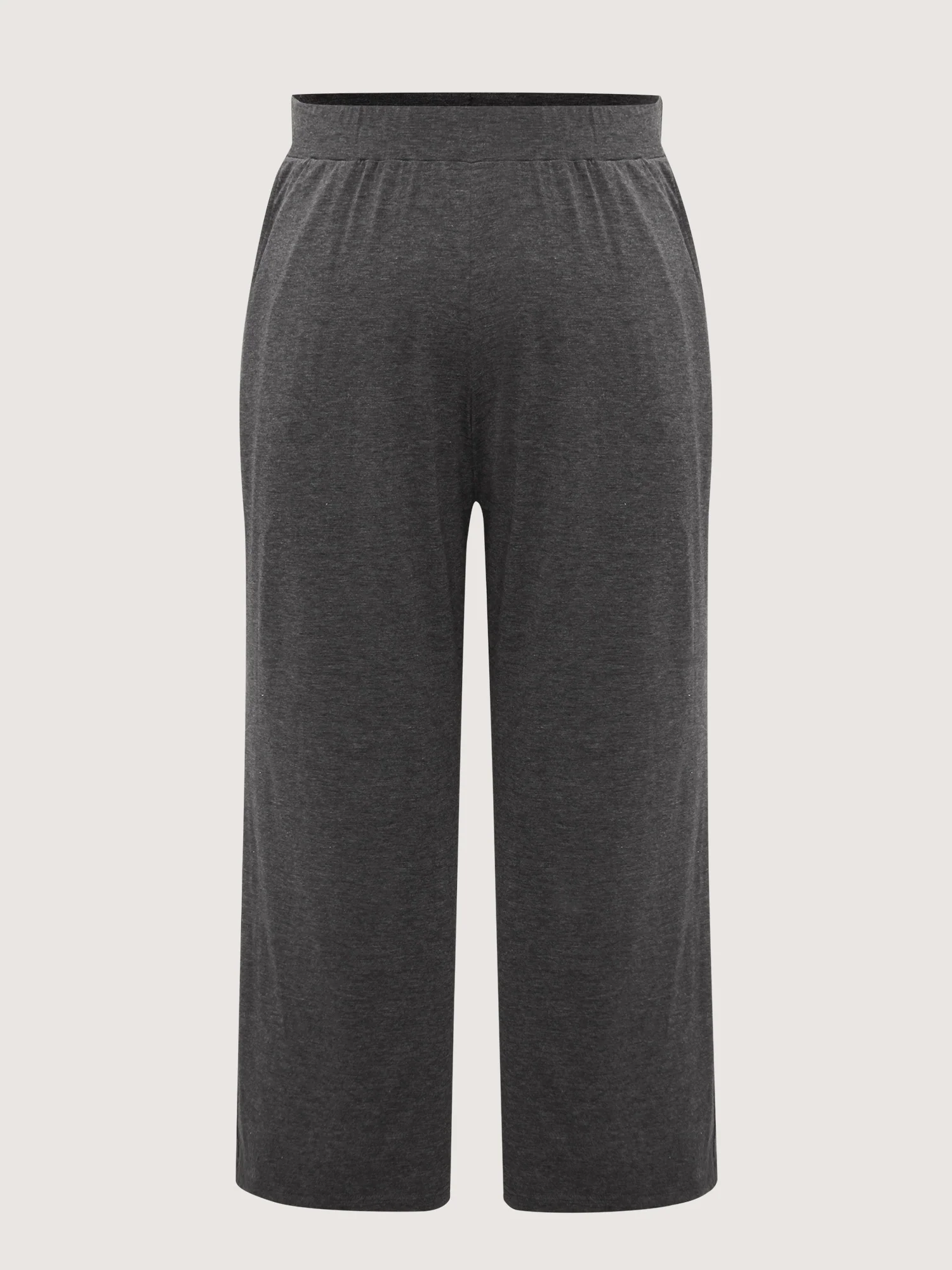 Solid Elastic Waist Wide Leg Lounge Bottoms - Image 14