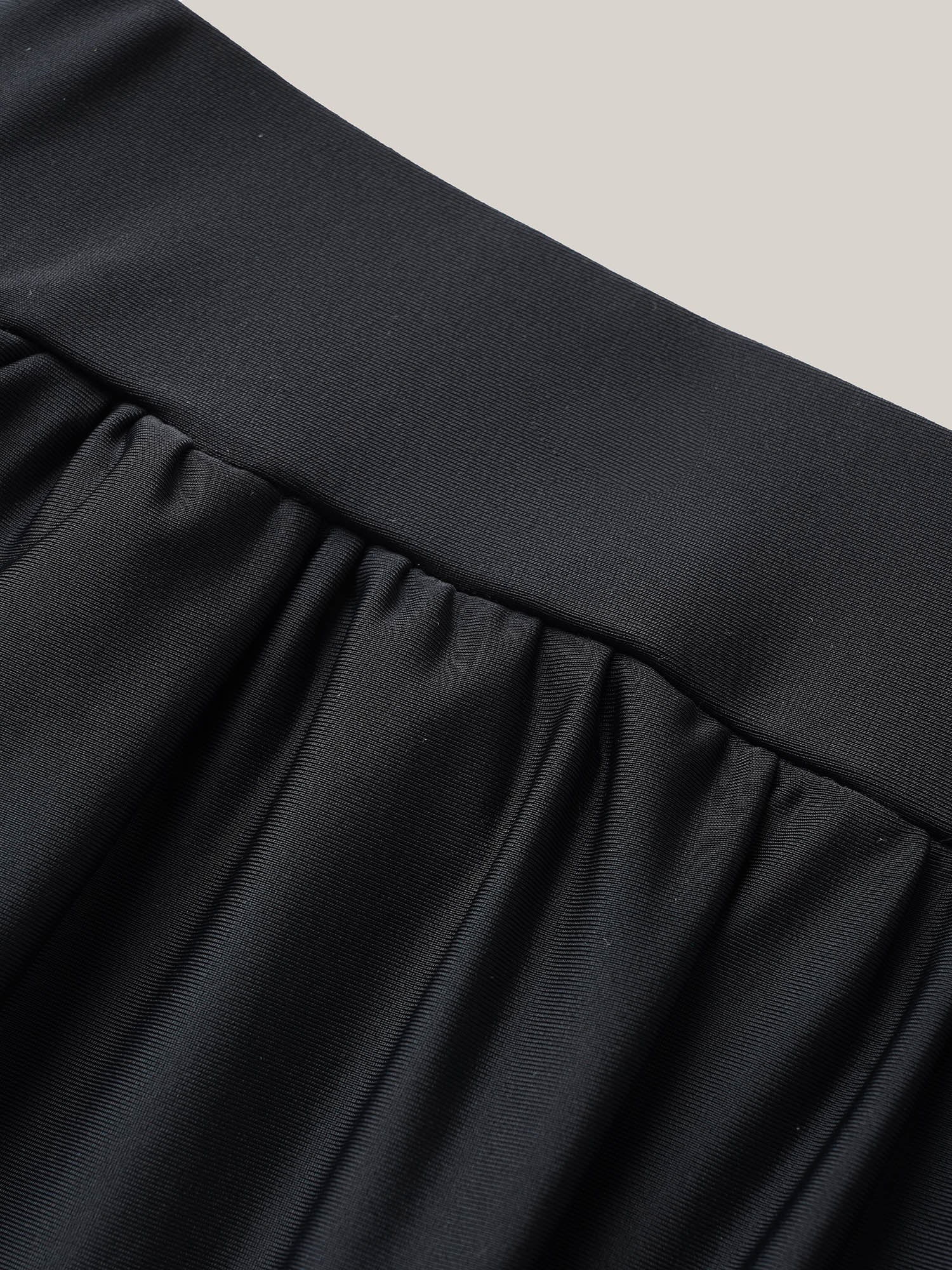 High Waisted Pockets Solid Pleated Swim Shorts - Image 6