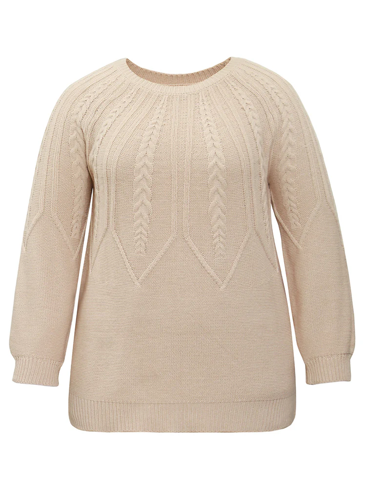 Solid Textured Lantern Sleeve Pullover - Image 6