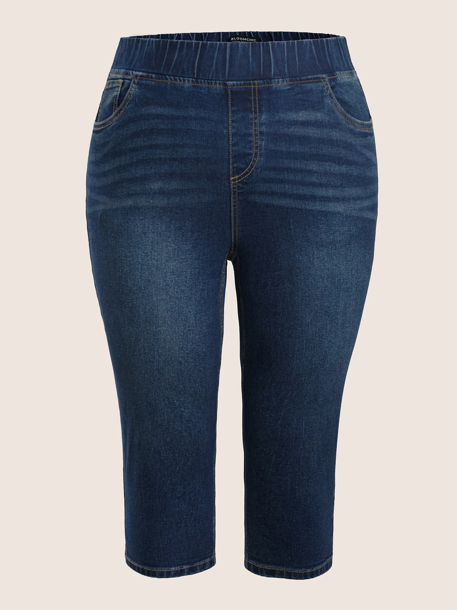 Pull-On Stretchy Waist Skinny-Fit Capri Jeans - Image 8