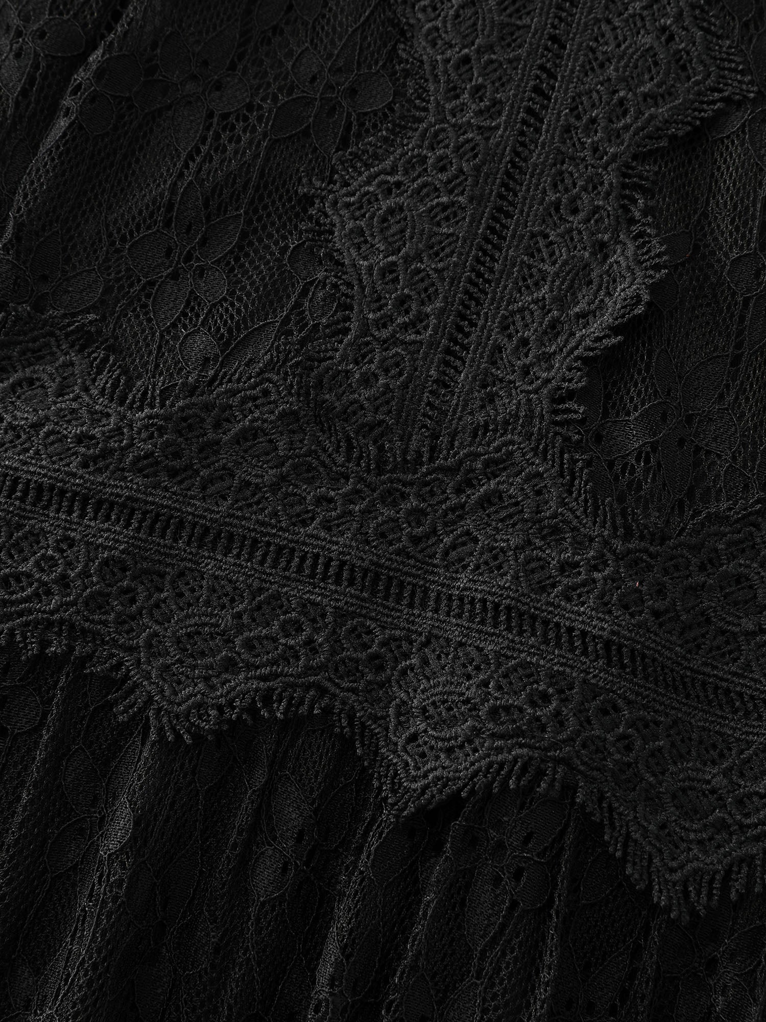 Star Lace Trim Shirred Waist Mini Dress - Image 7