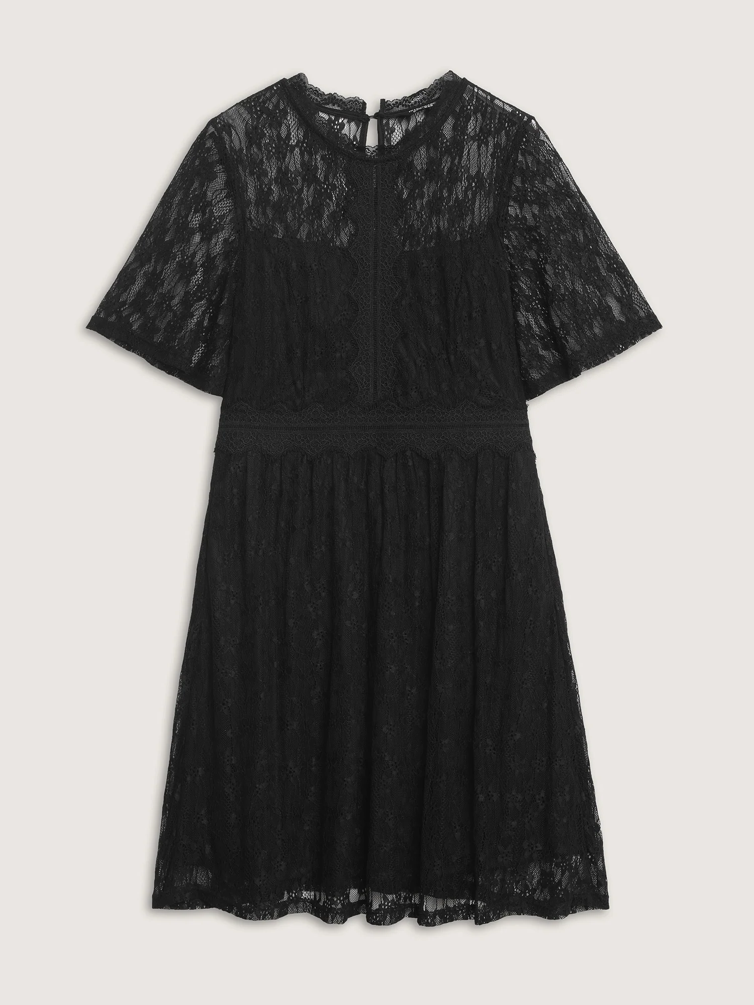 Star Lace Trim Shirred Waist Mini Dress - Image 9