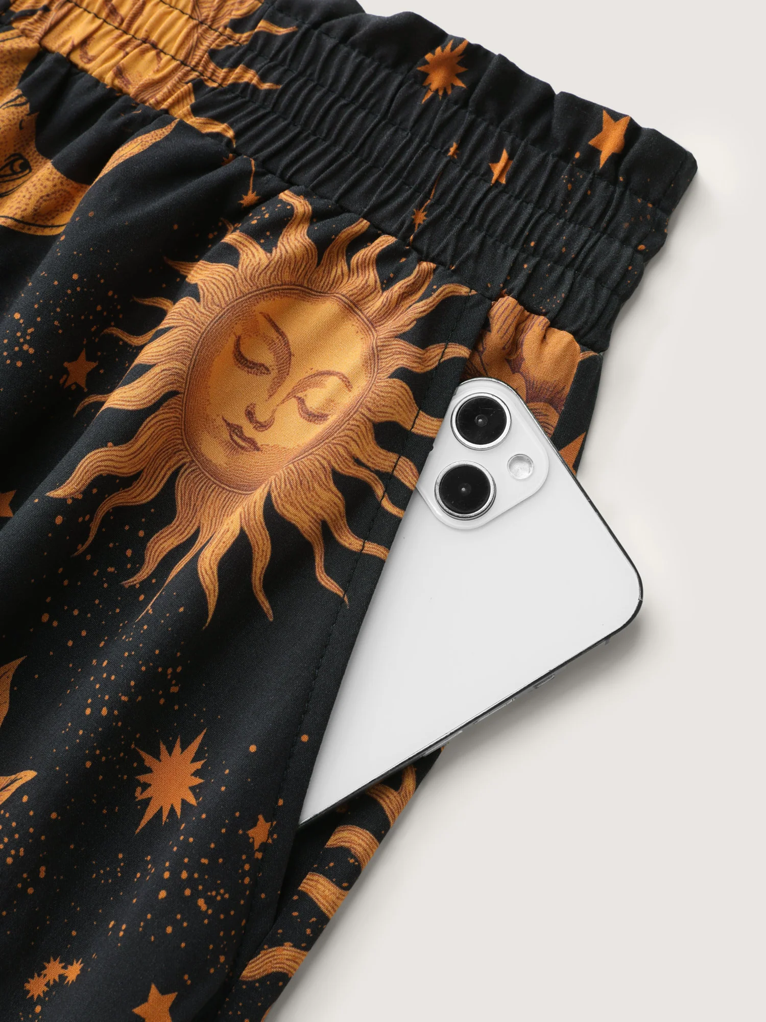 Star Moon Print Wide Waistband Pants - Image 7