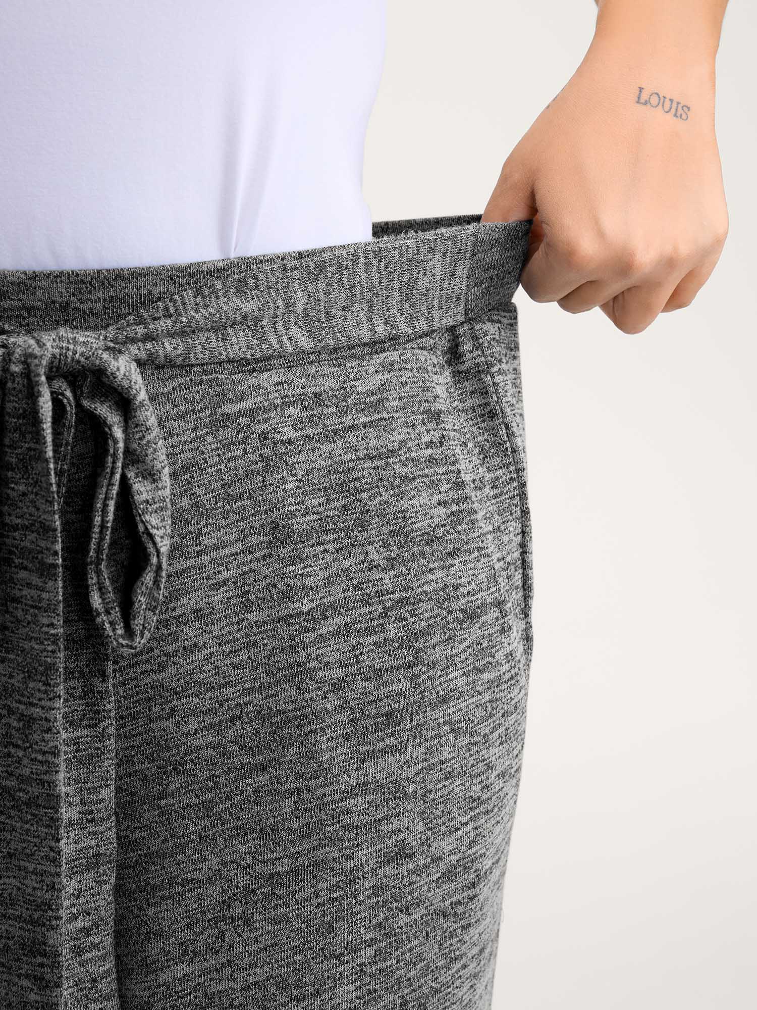 Stretchy Mixed-Color Belted Wide-Leg Pants - Image 5