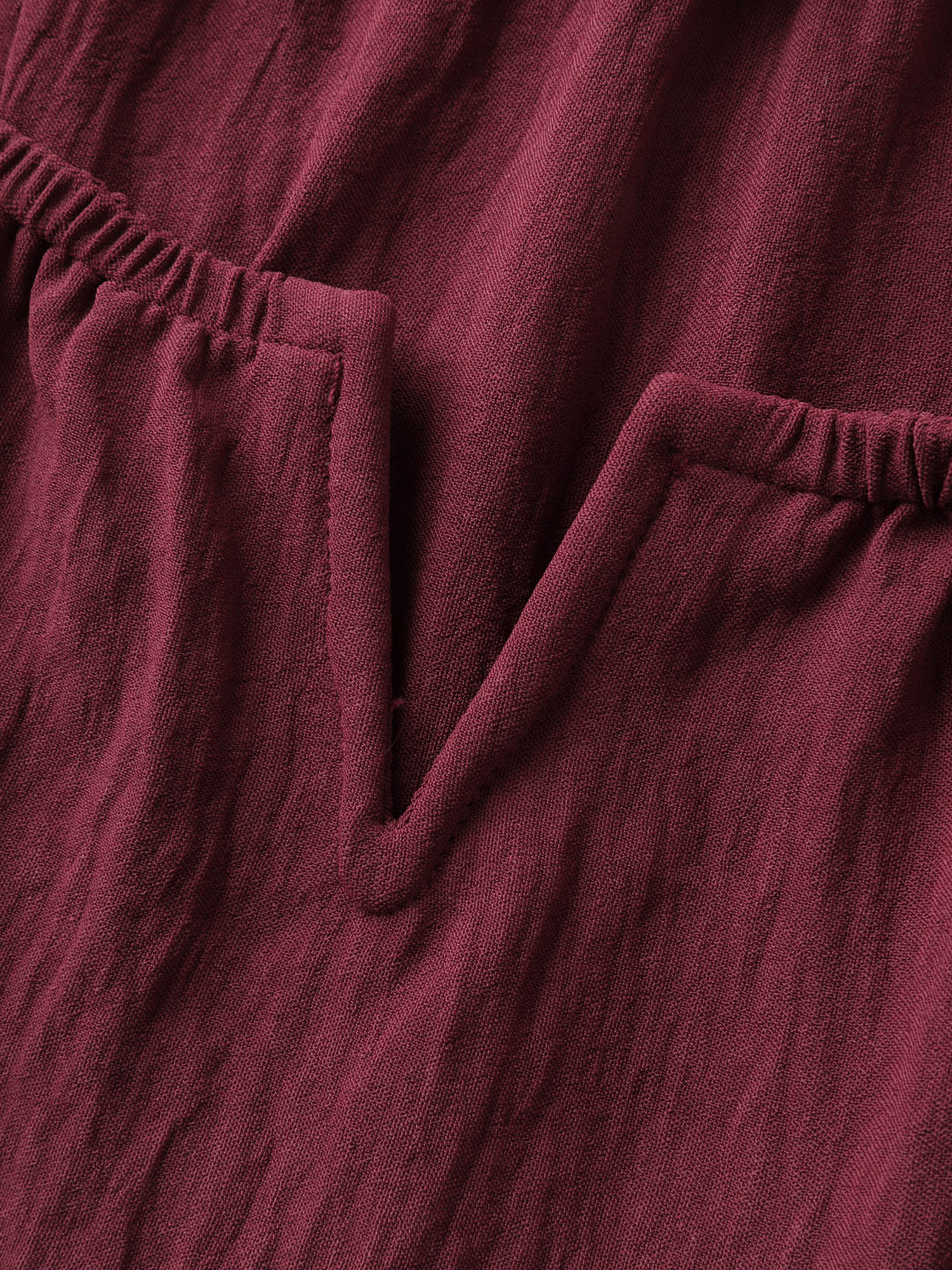 Stretchy Neckline Waist-Cinched Solid Blouse - Image 10