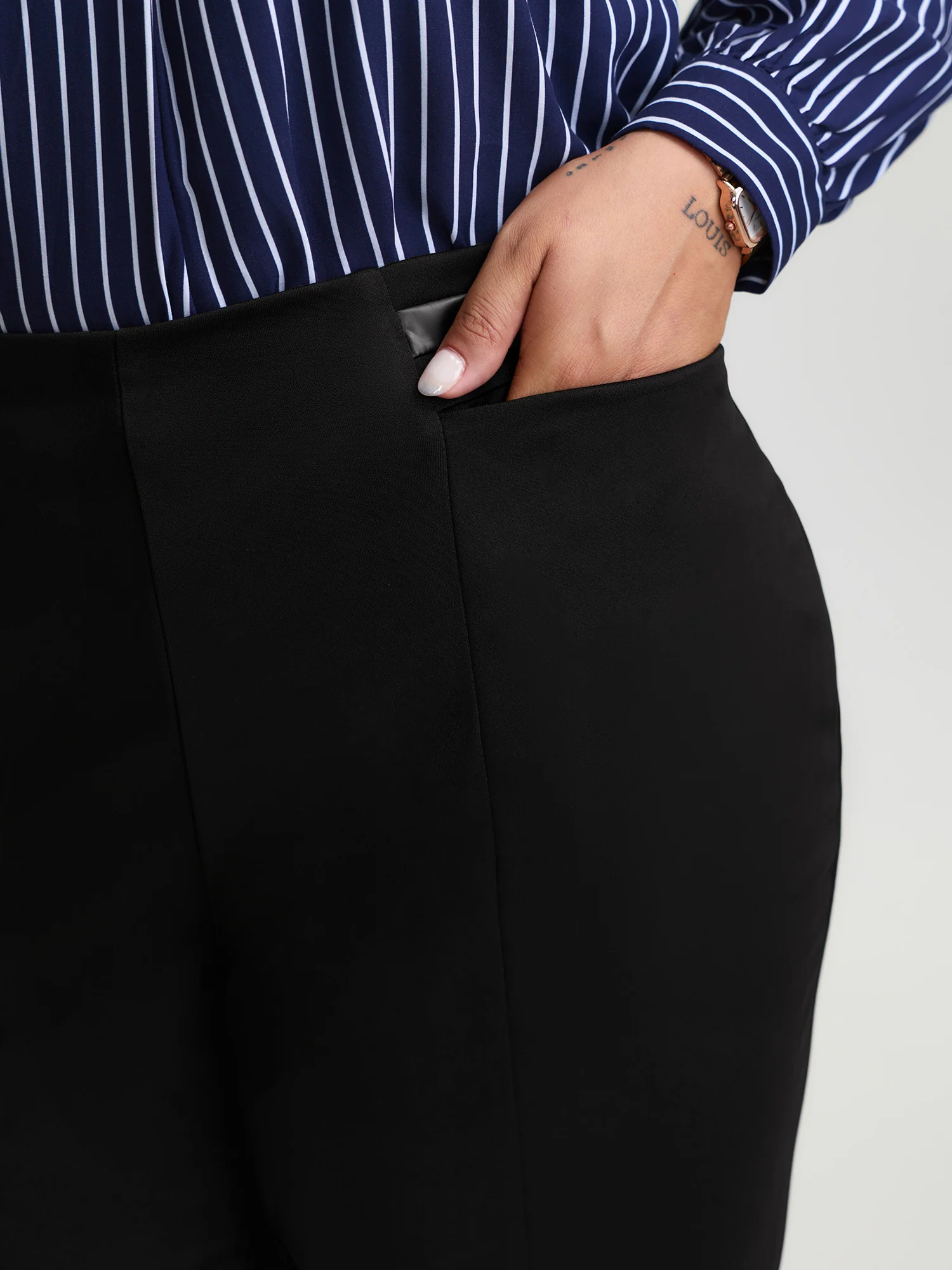 Stretchy Patchwork Skinny-Fit Pants - Image 3