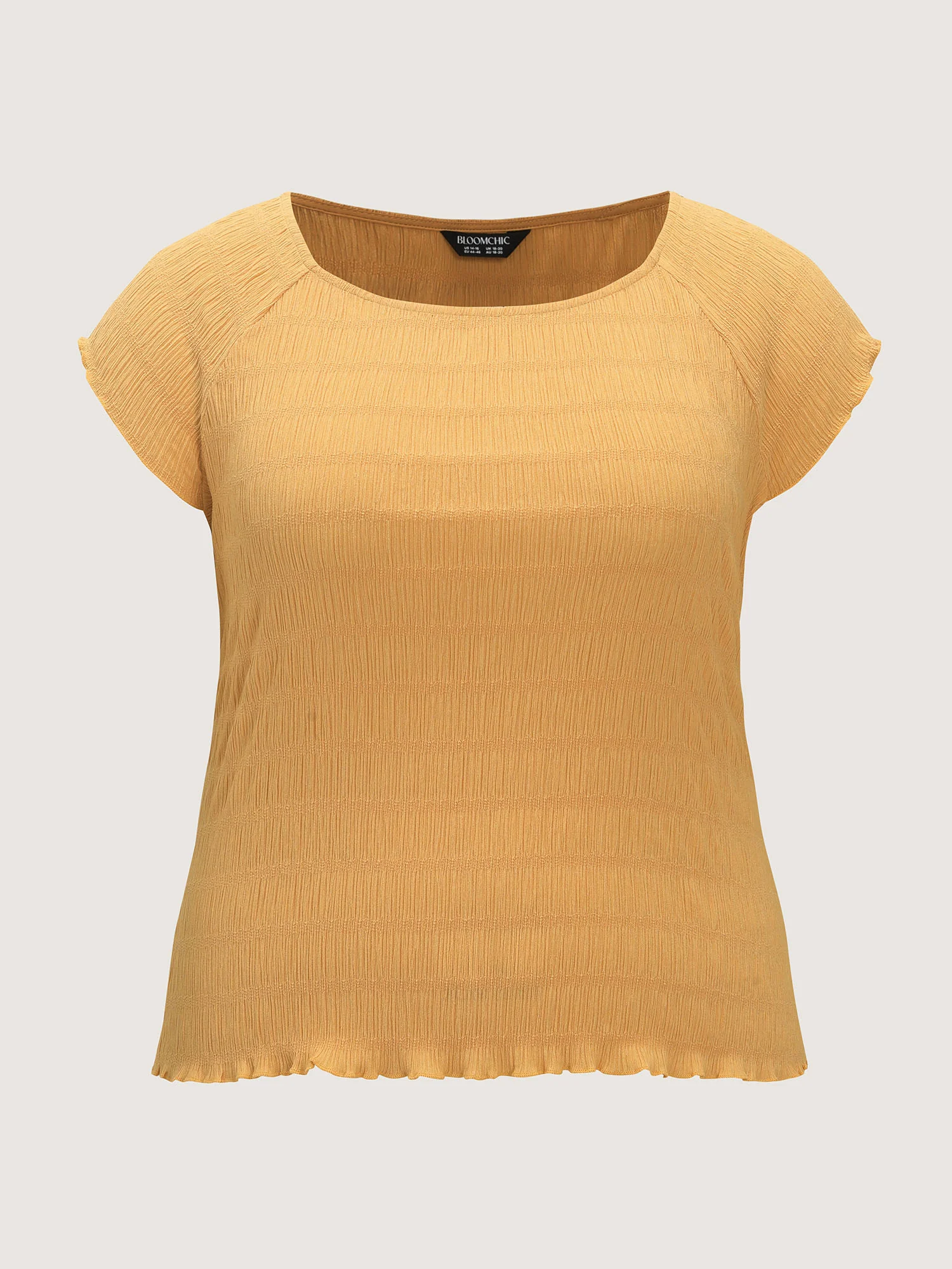 Stretchy Textured Ruffled Hem T-Shirt - Image 7