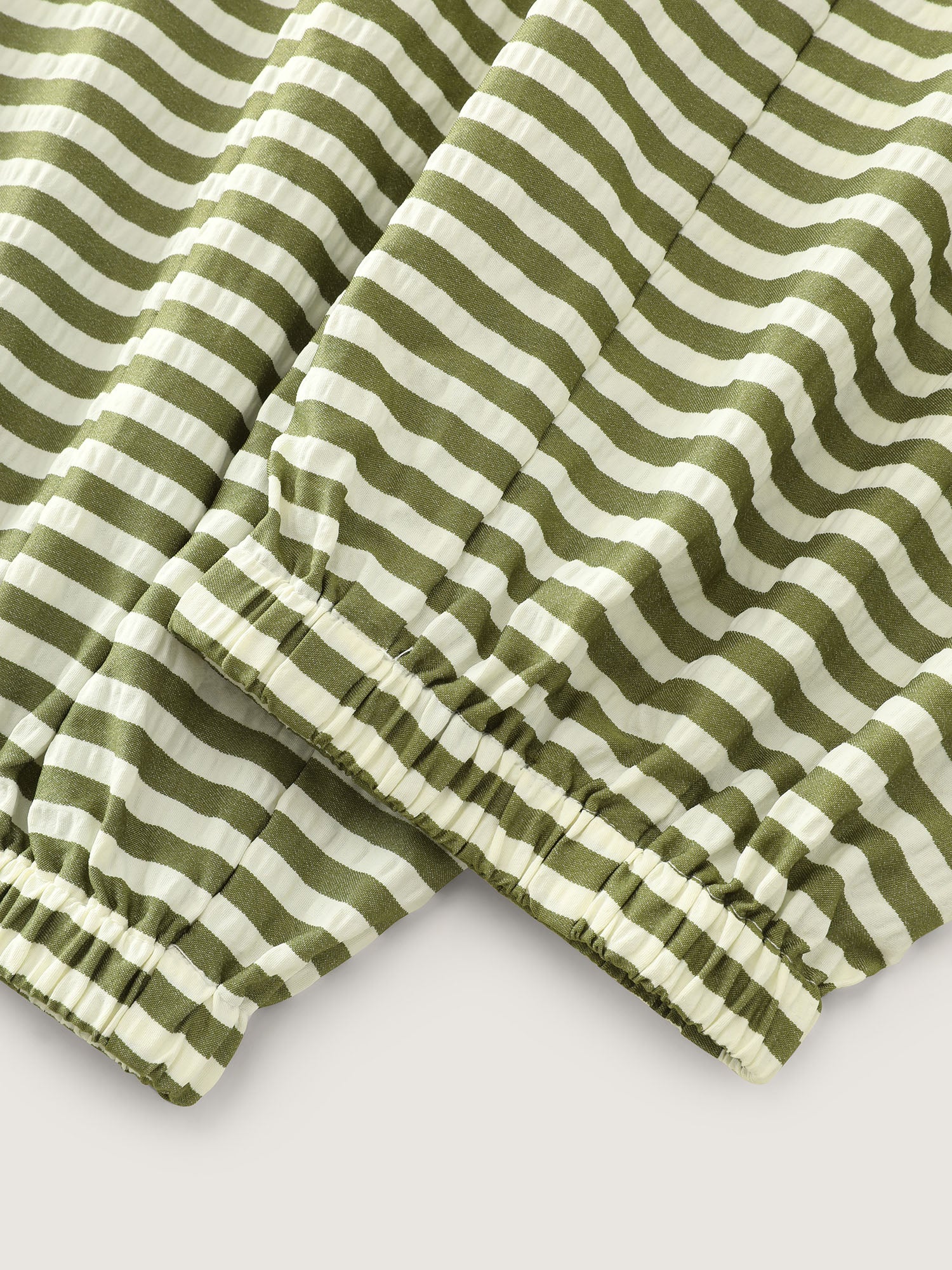 Striped Print Cuffed Hem Pants - Image 6