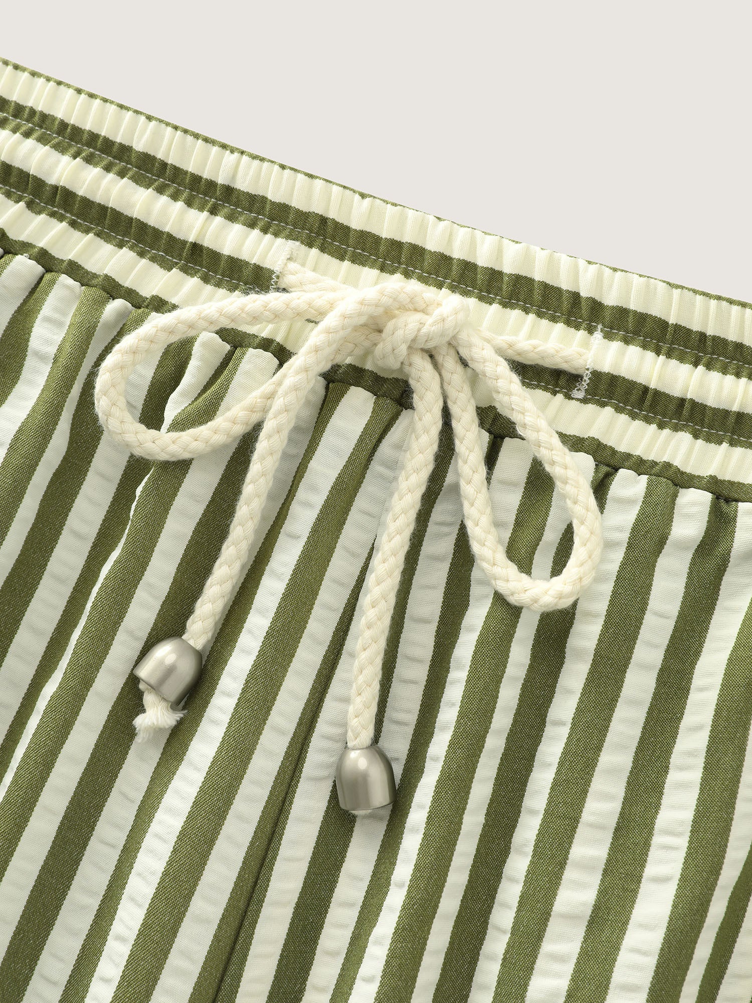 Striped Print Cuffed Hem Pants - Image 7