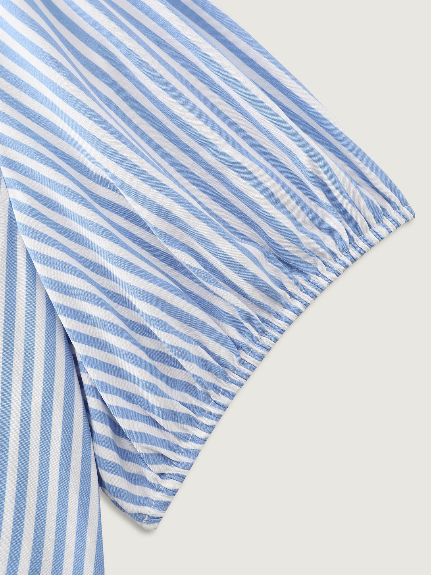 Striped Print Tie-Front Blouse - Image 5