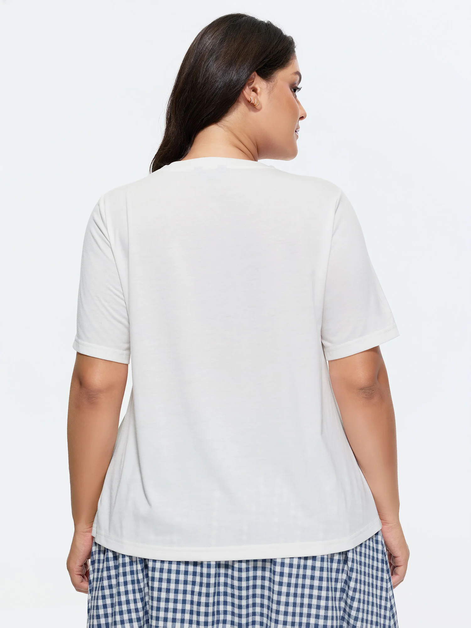 Supersoft Bikini Layered Checkered Stretchy T-Shirt - Image 5
