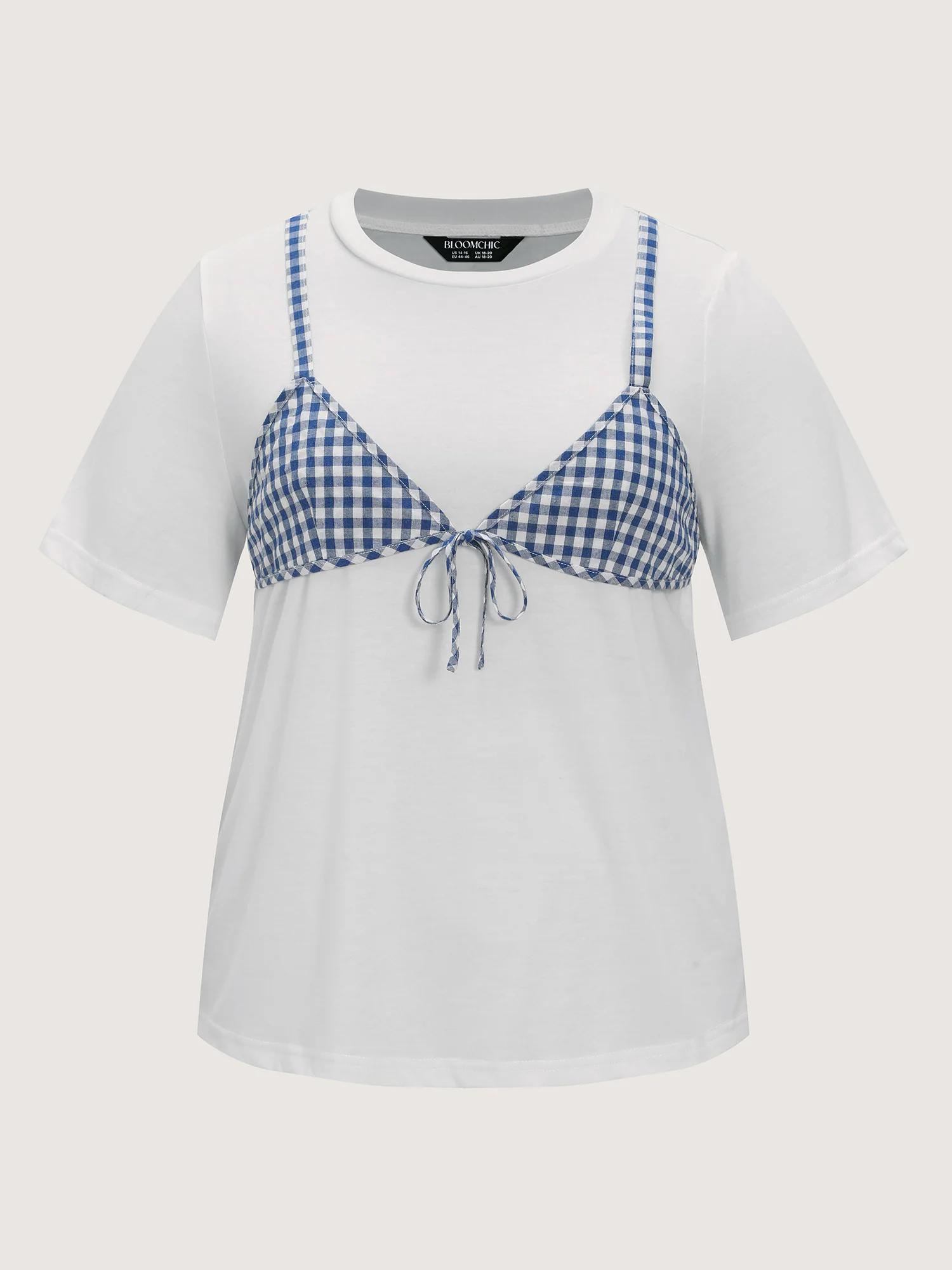 Supersoft Bikini Layered Checkered Stretchy T-Shirt - Image 8