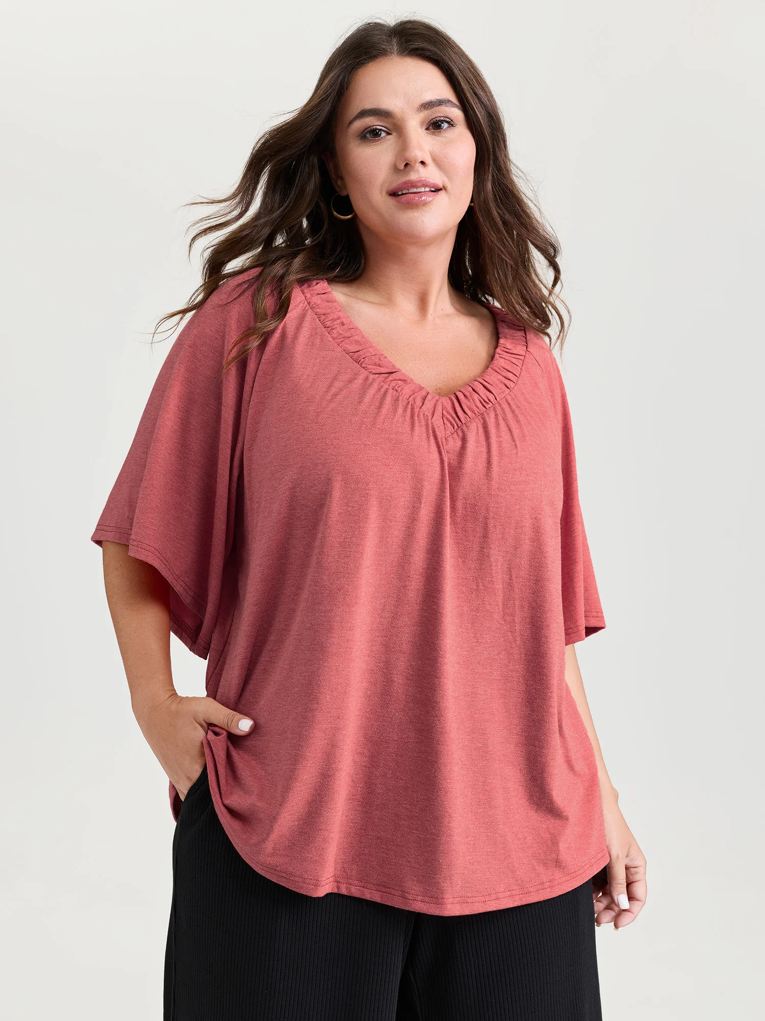 Supersoft Bust-Friendly Flowy Plain Top - Image 2