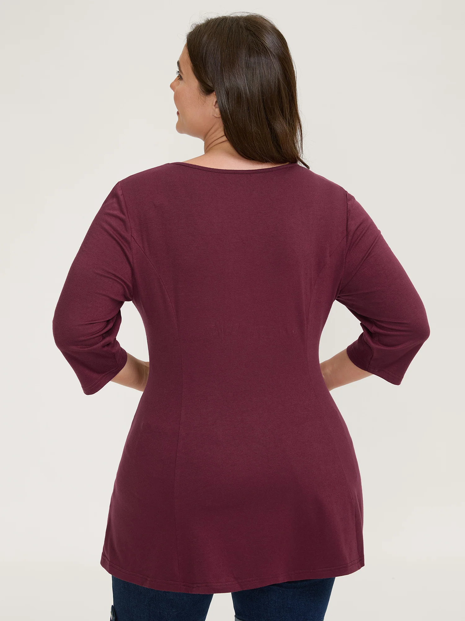 Supersoft Cinched-Flared Waist Knit Top - Image 4