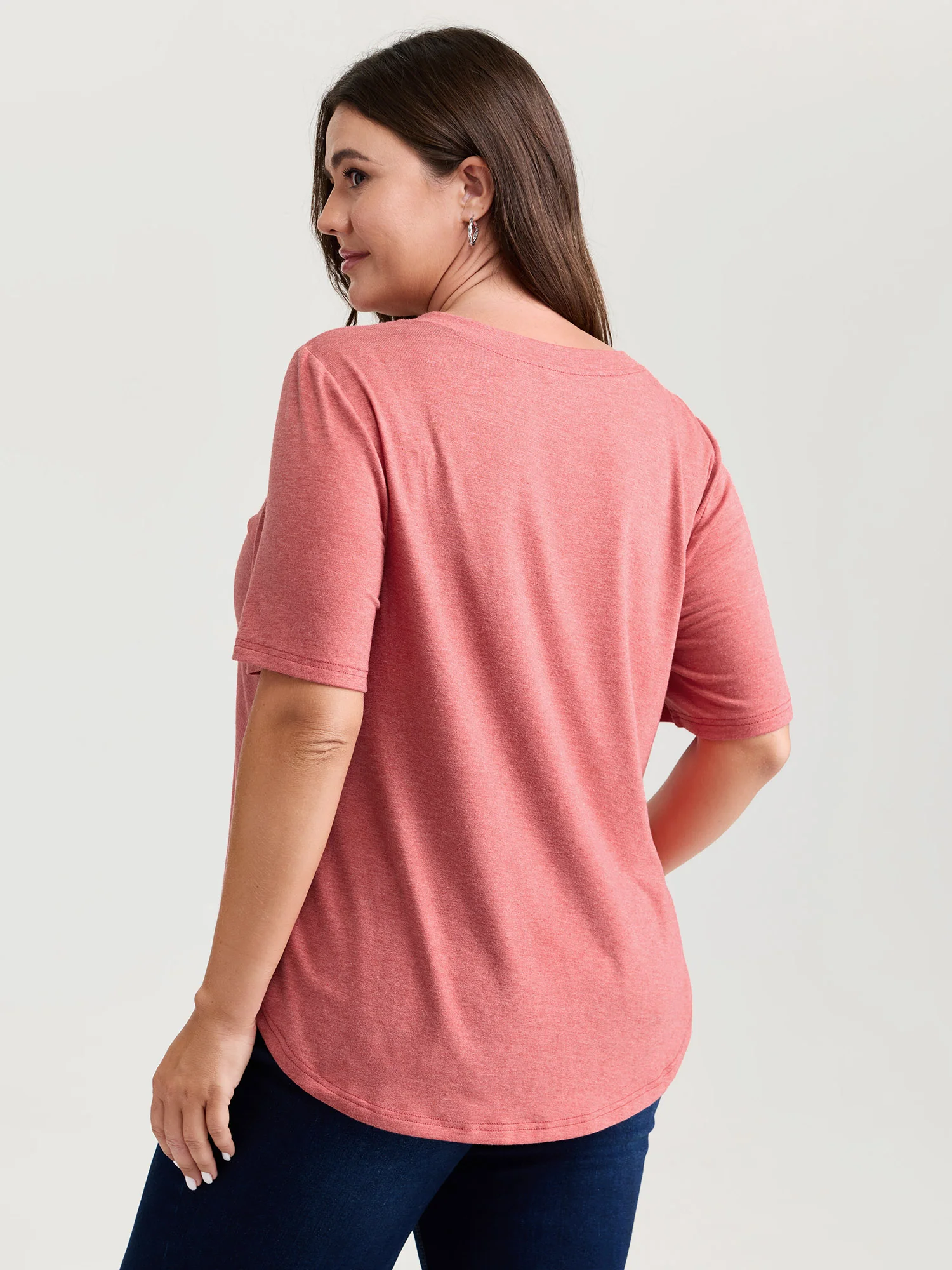 Supersoft Cut-Out Neckline Relaxed-Fit T-Shirt - Image 4