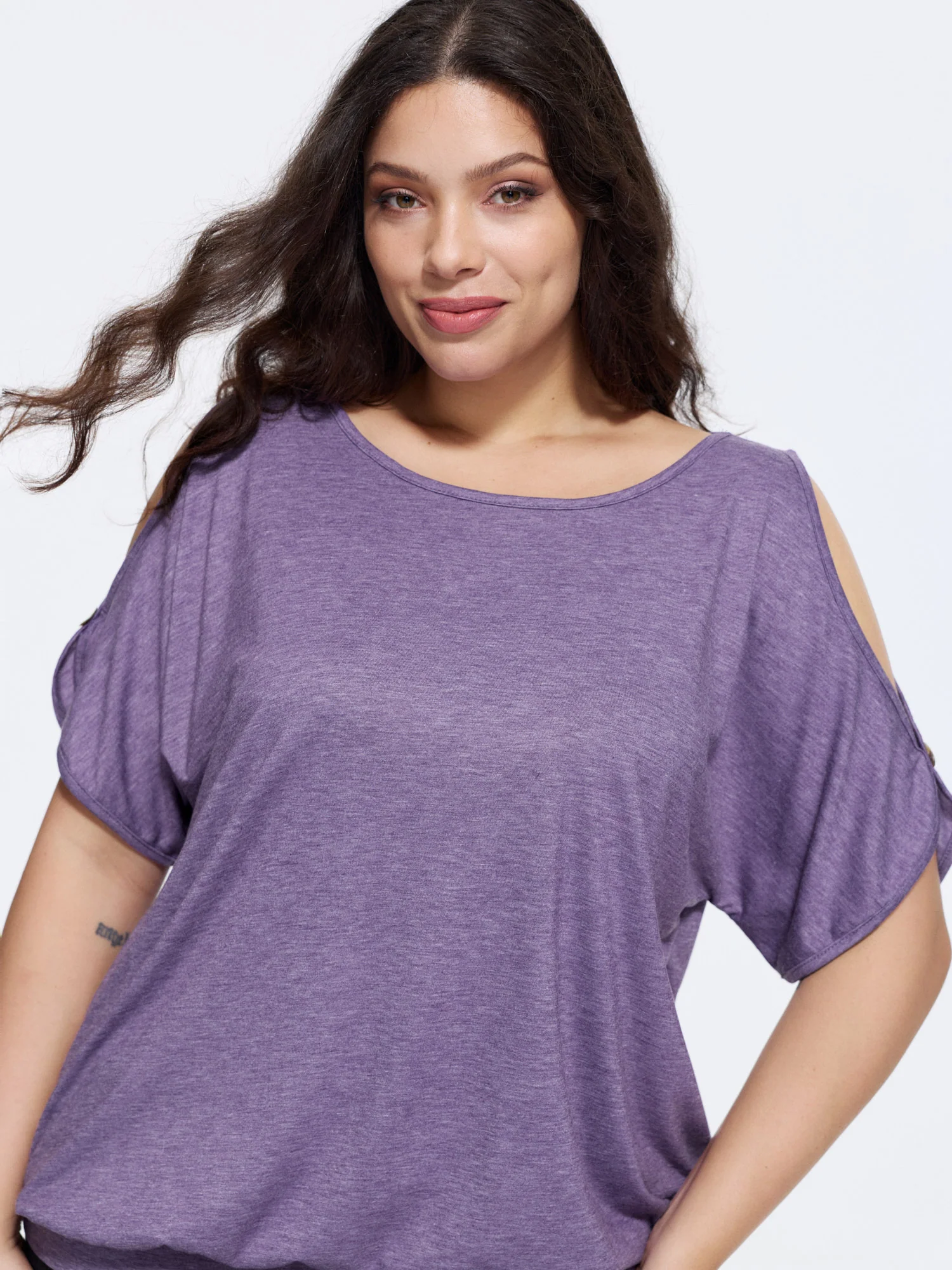 Supersoft Cut-Out Shoulder T-Shirt - Image 2