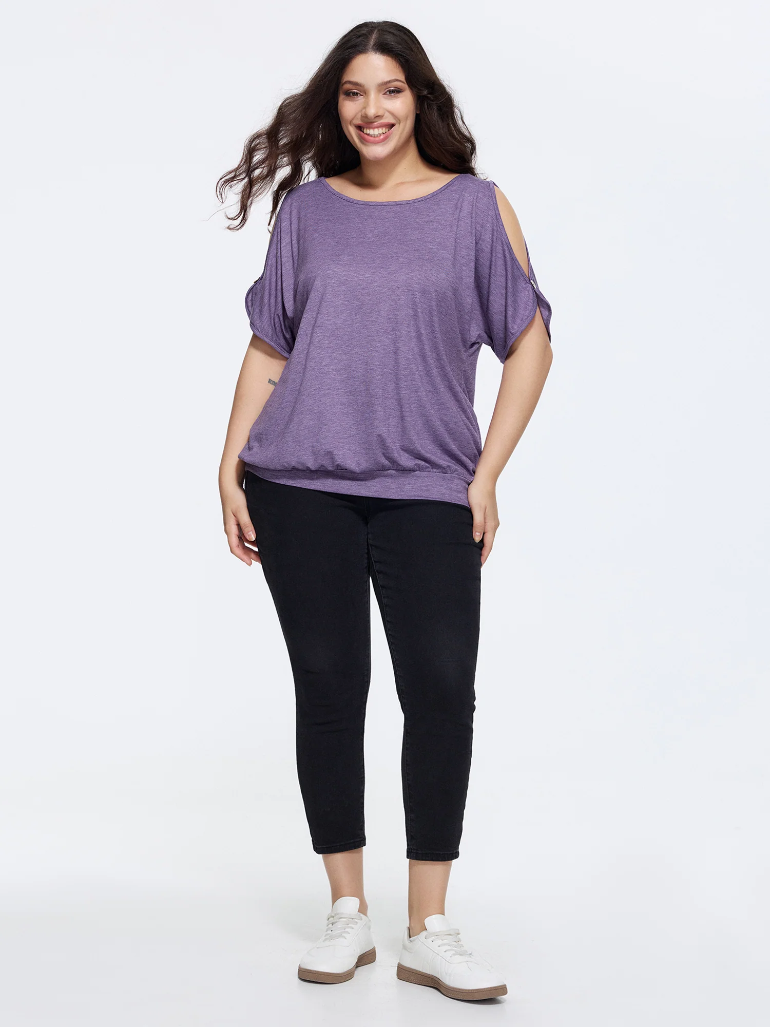 Supersoft Cut-Out Shoulder T-Shirt - Image 3