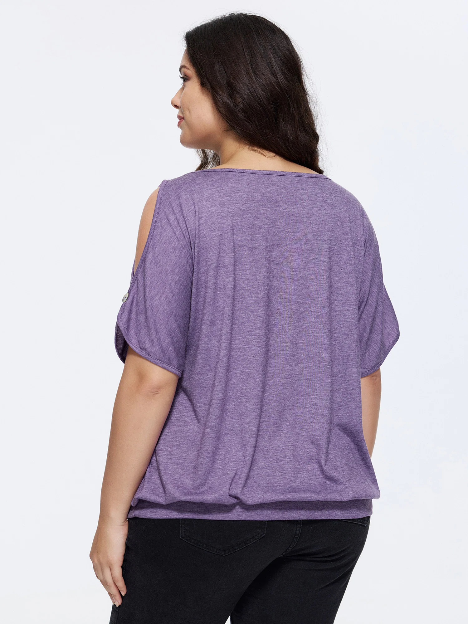 Supersoft Cut-Out Shoulder T-Shirt - Image 4
