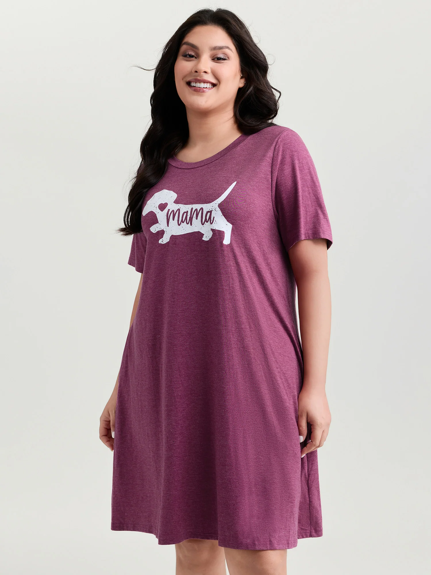 Supersoft Cute Puppy Print Relaxed-Fit Tee Nightgown