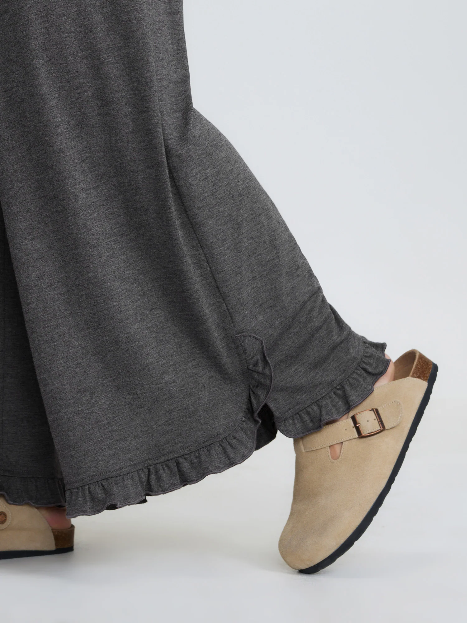Supersoft Drawstring Waist Ruffled Hem Pants - Image 3