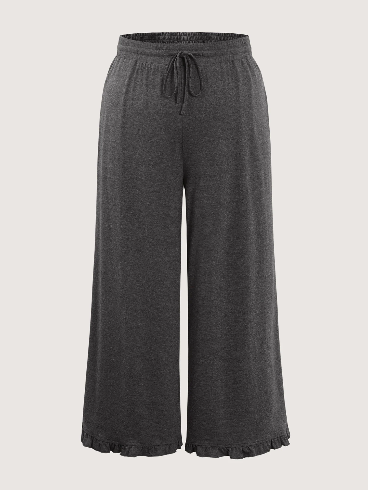 Supersoft Drawstring Waist Ruffled Hem Pants - Image 9