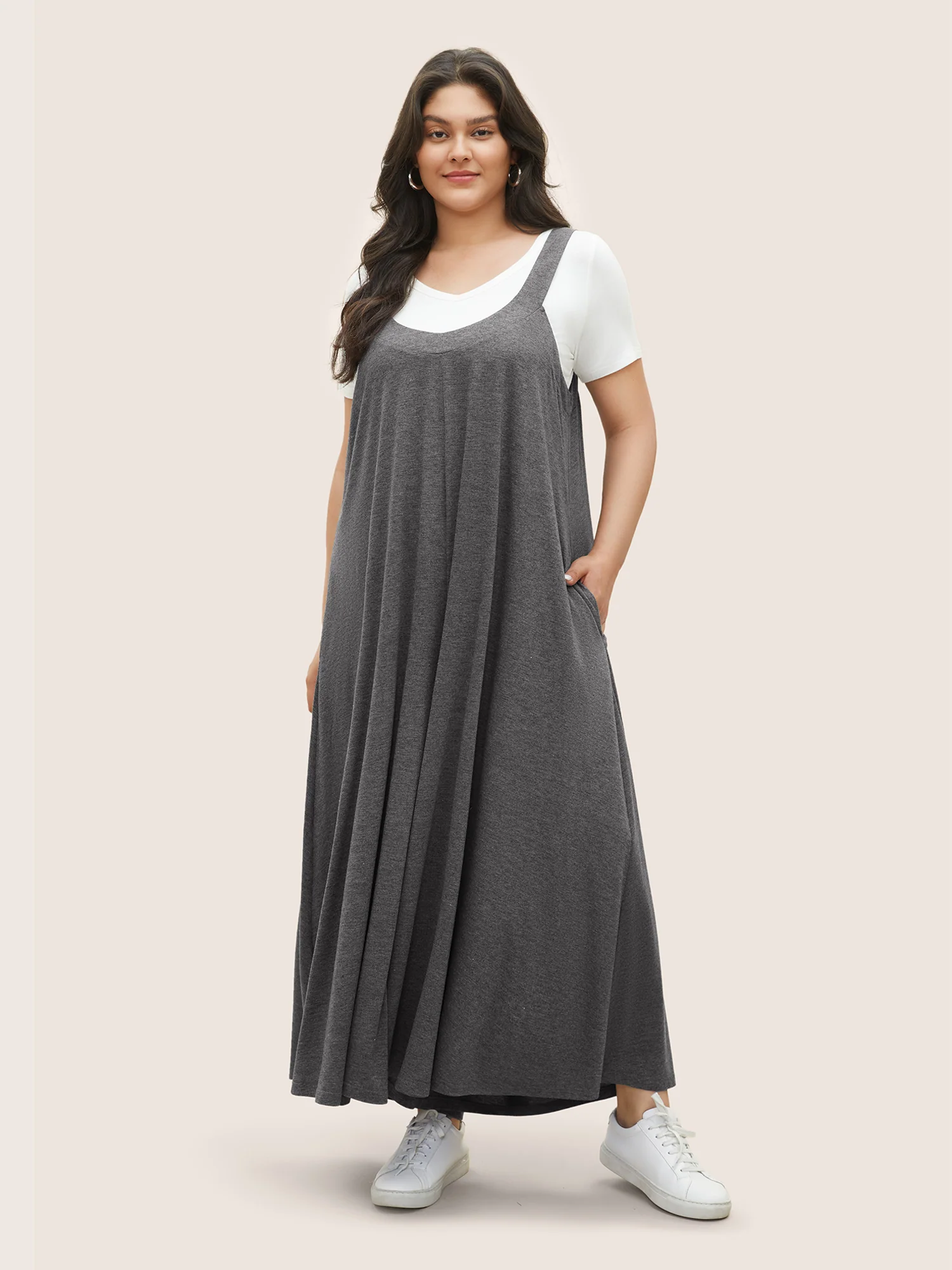 Supersoft Essentials Solid Pocket Adjustable Straps Jumpsuit - Image 2