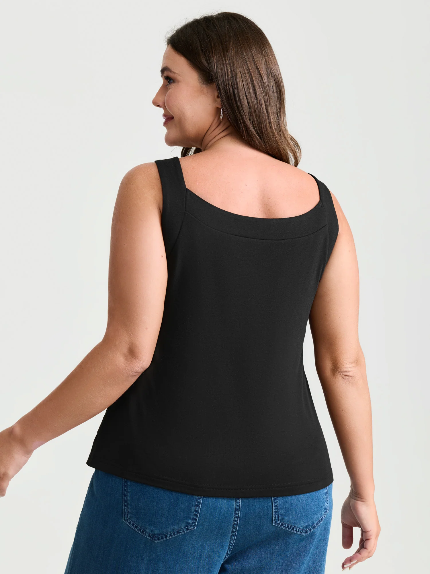 Supersoft Supportive Bra Fitted Plain Tank Top - Image 4