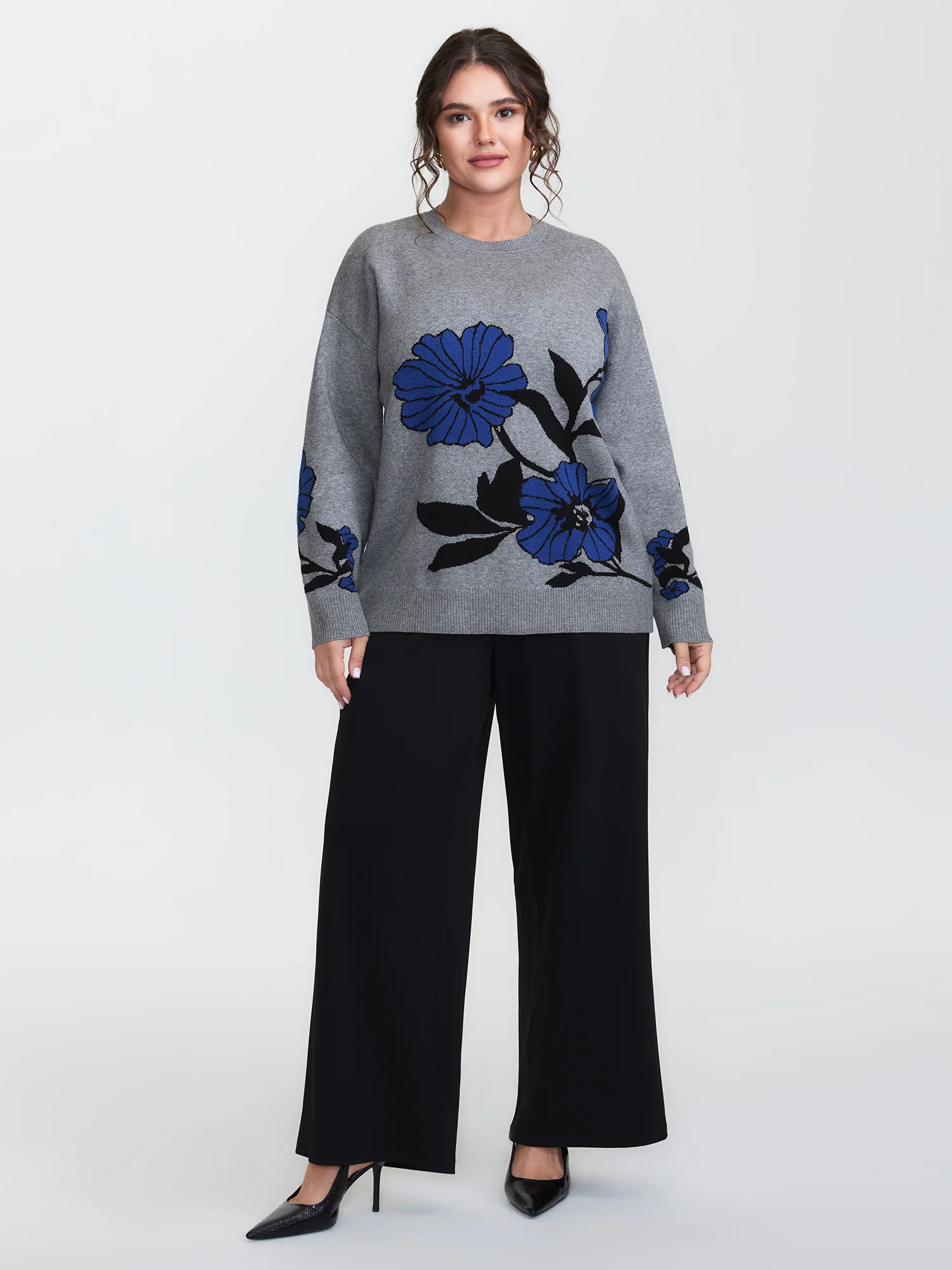 Supersoft Floral Round Neck Pullover - Image 3