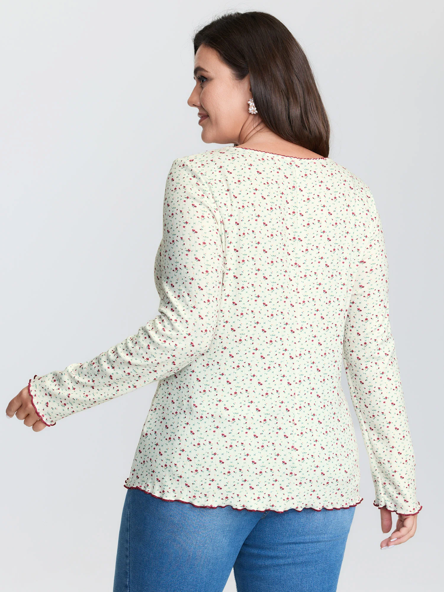 Supersoft Micro Floral Print Knit Top - Image 4
