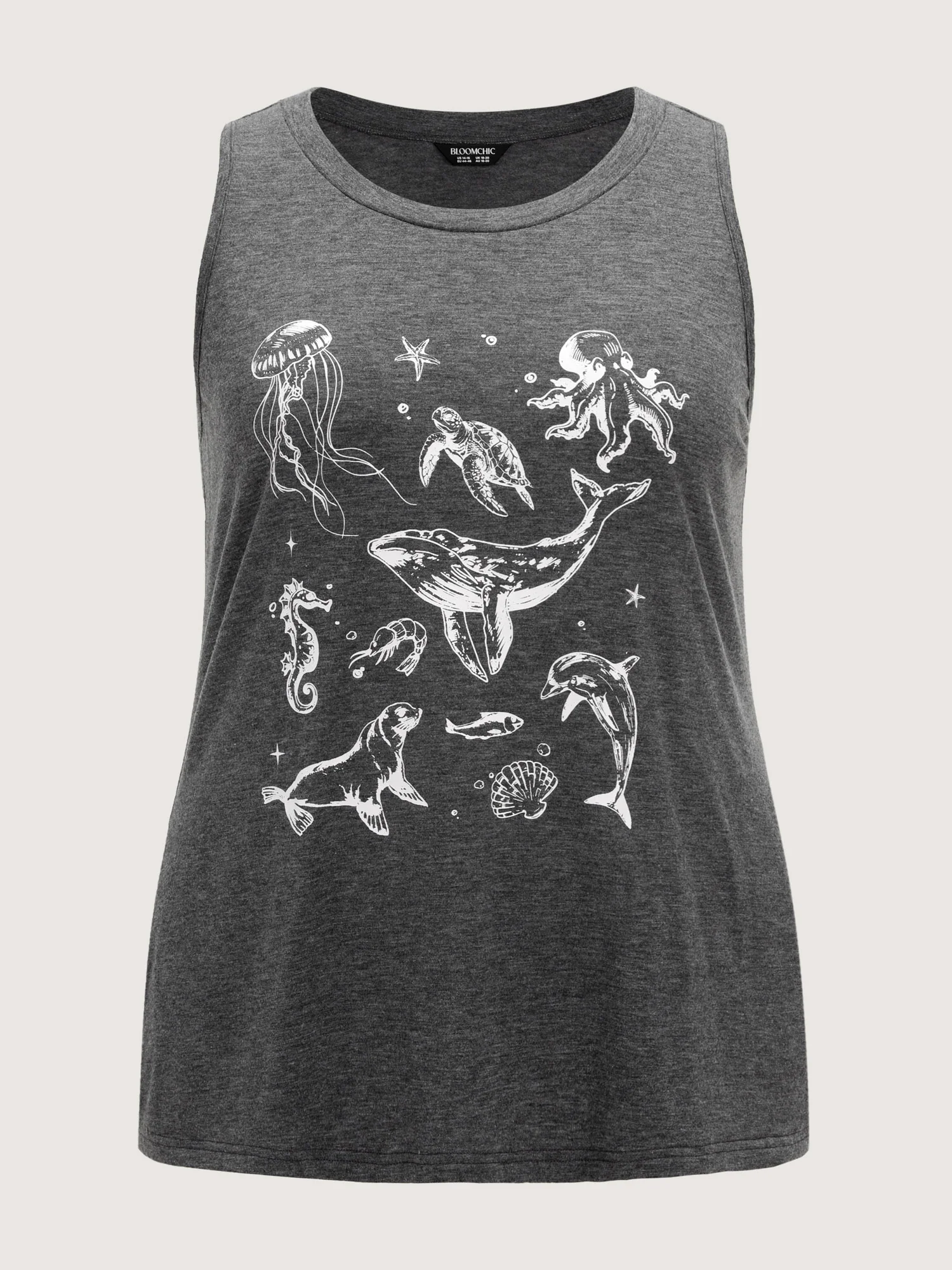 Supersoft Ocean Print Round Neck Tank Top - Image 6