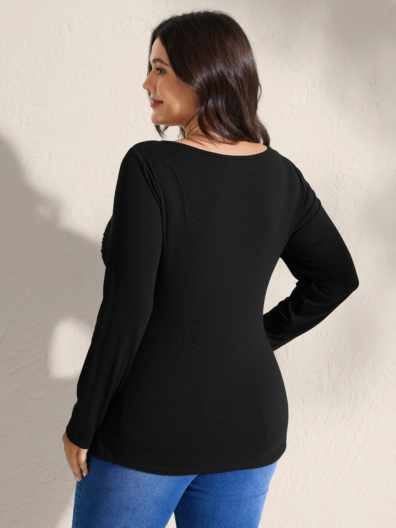Supersoft Stretchy Pleated Bodice T-Shirt - Image 5