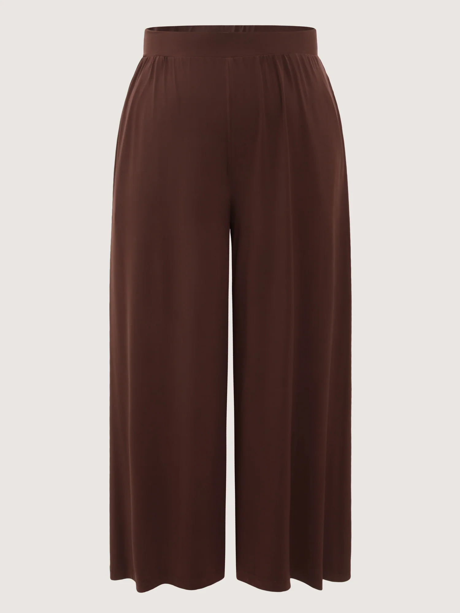 Supersoft Stretchy Pleated Flared Plain Pants - Image 7