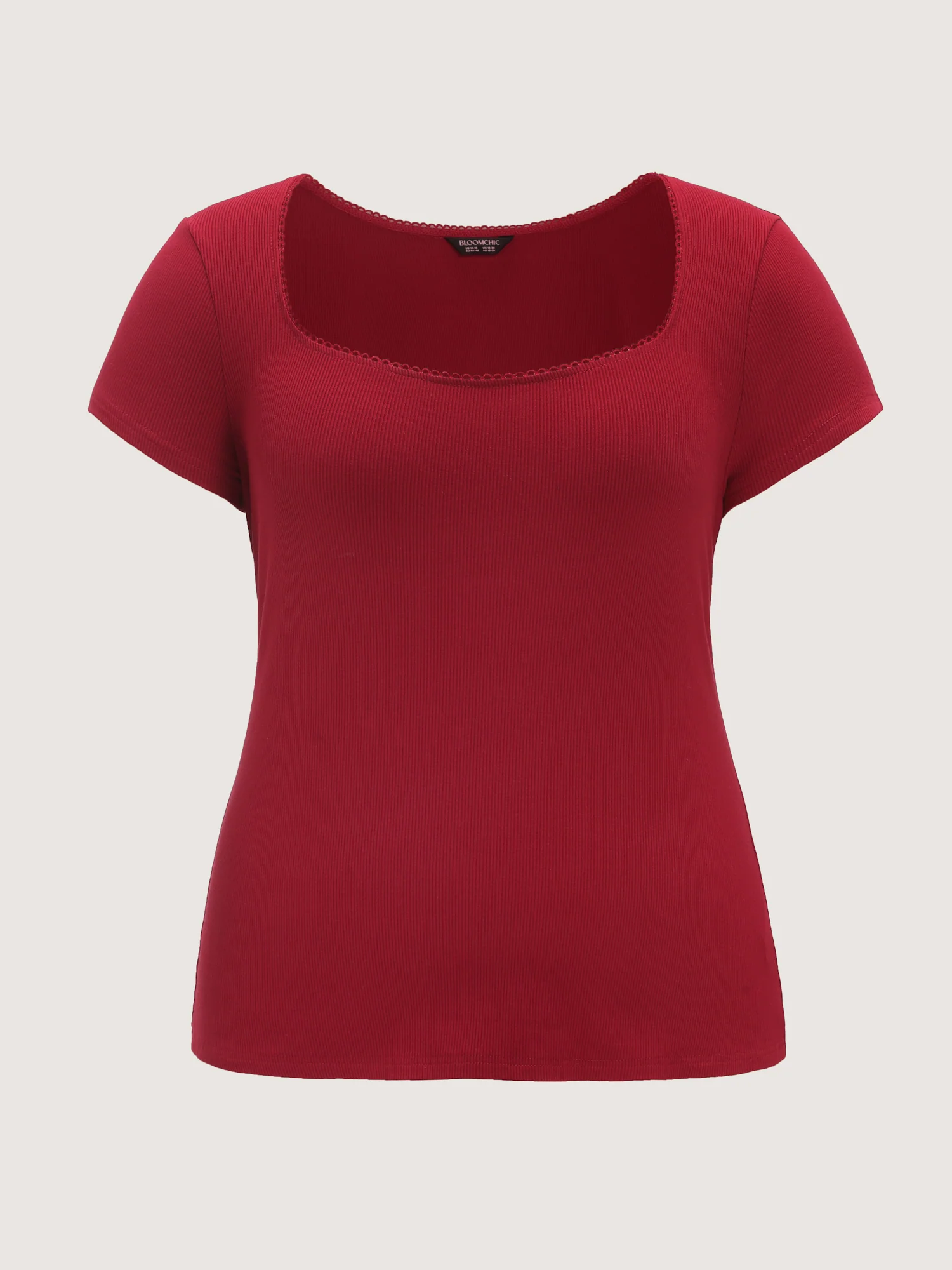 Supersoft Stretchy Scoop Neckline Plain T-Shirt - Image 6