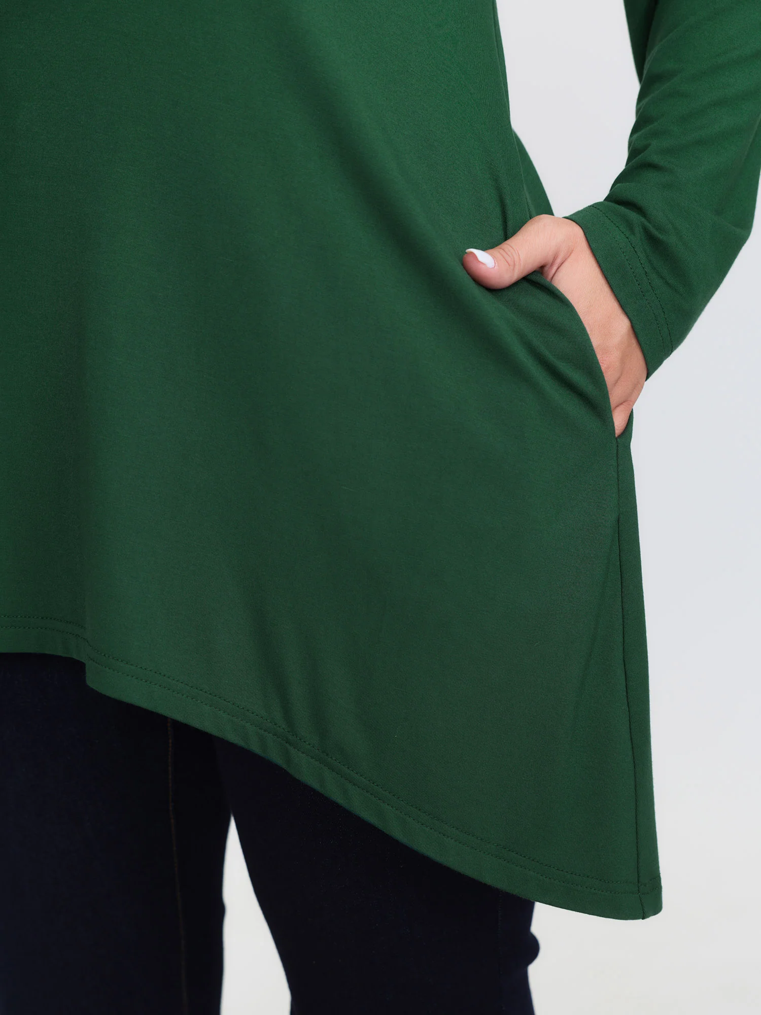 Supersoft V Neck High Low Hem T-Shirt - Image 5