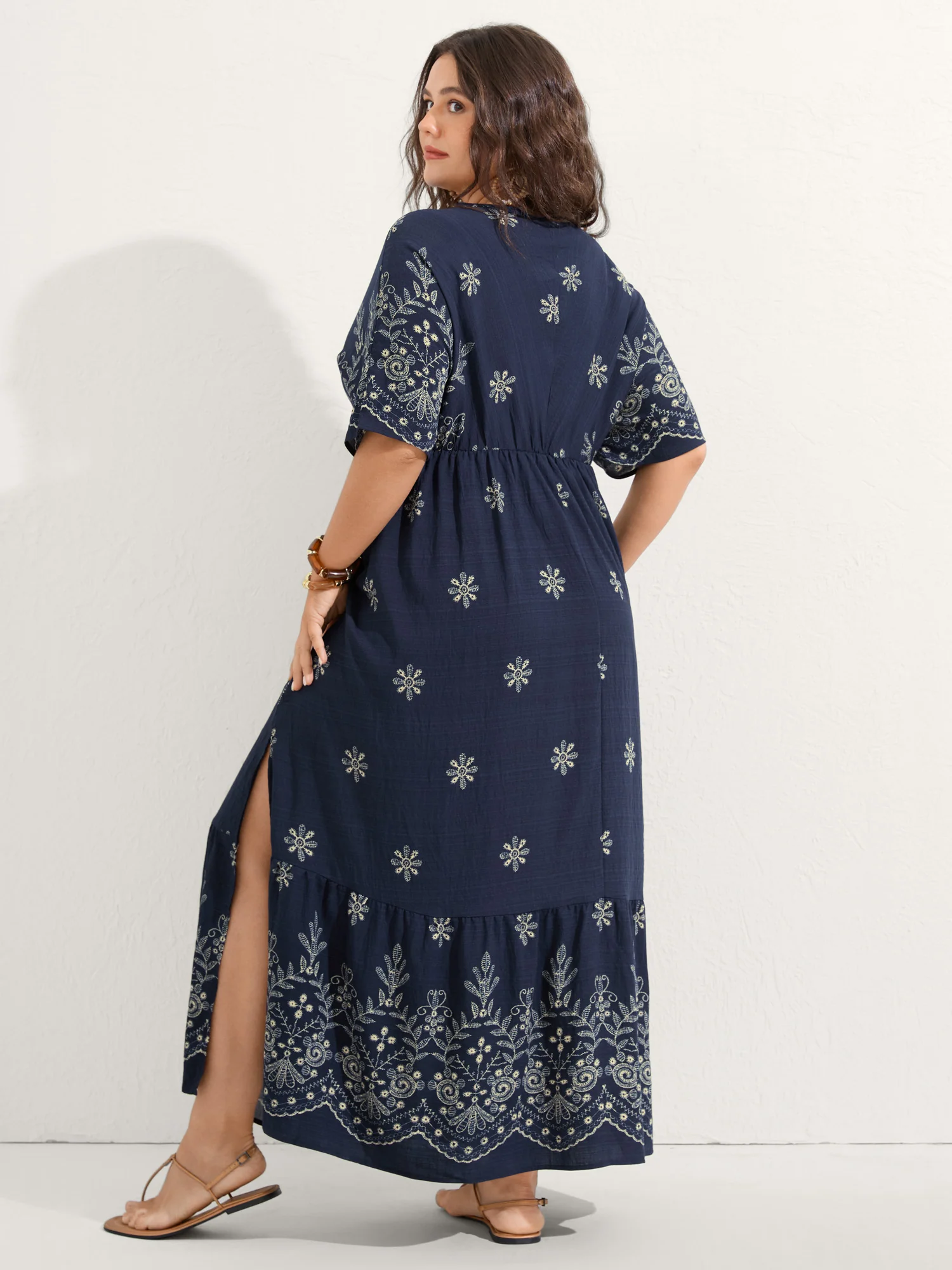 Surplice Neck Split Side Pockets Maxi Dress - Image 8