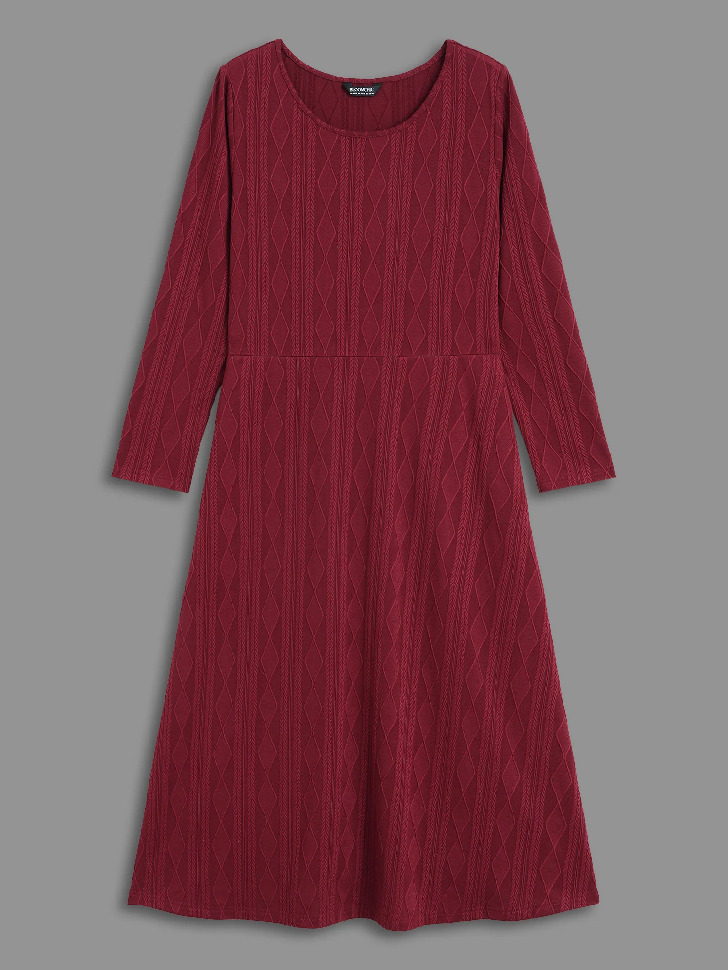 Textured Knit Fit-And-Flare Midi Dress - Image 8