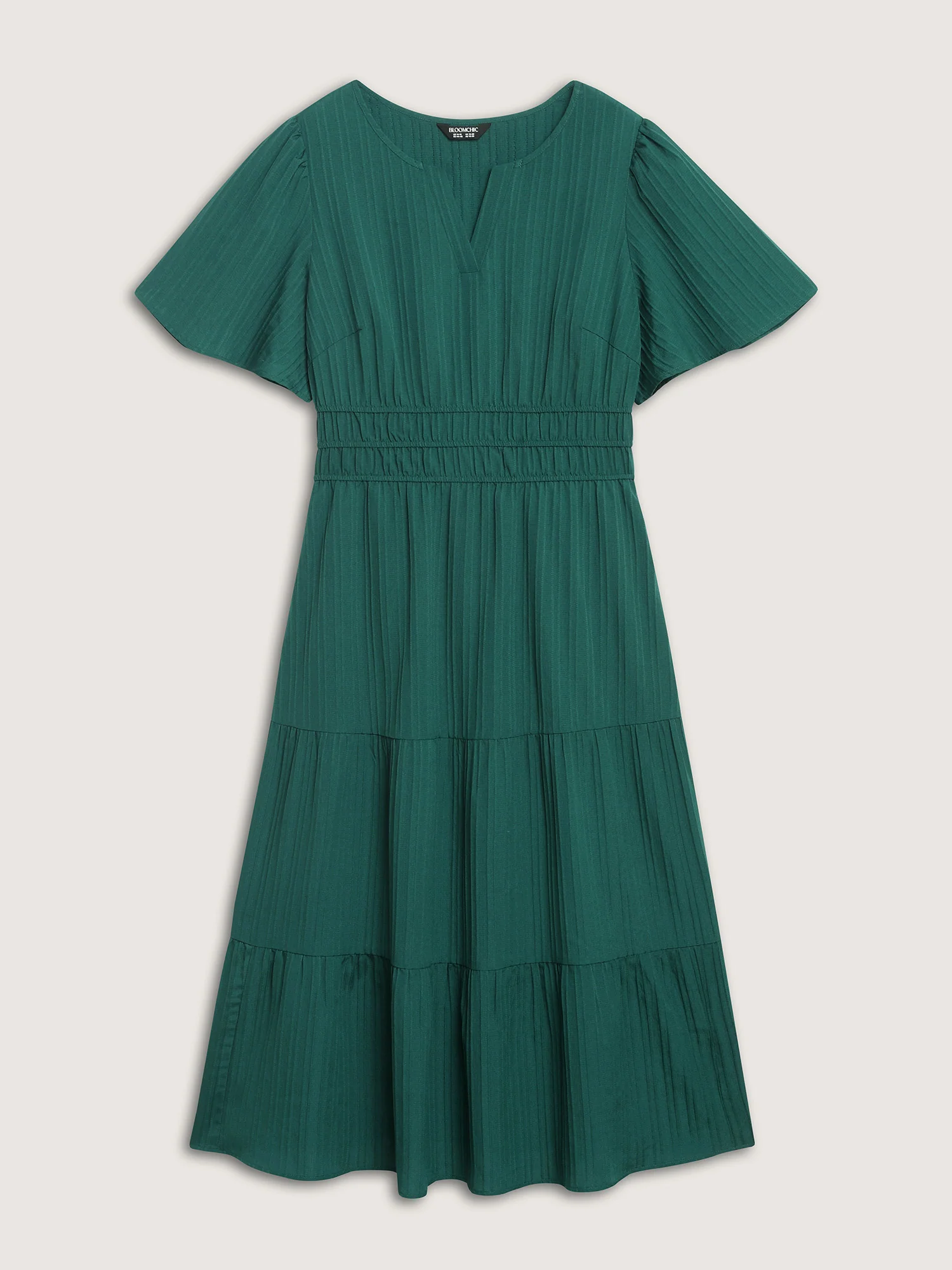 Textured Shirred Cinched Waist Maxi Dress - Image 7
