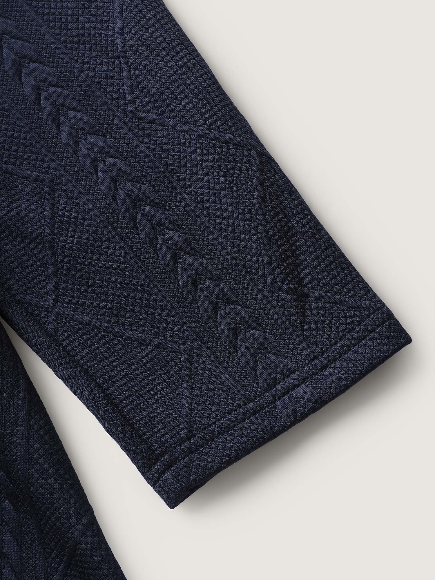 Textured Waist-Defining Solid Blazer - Image 7