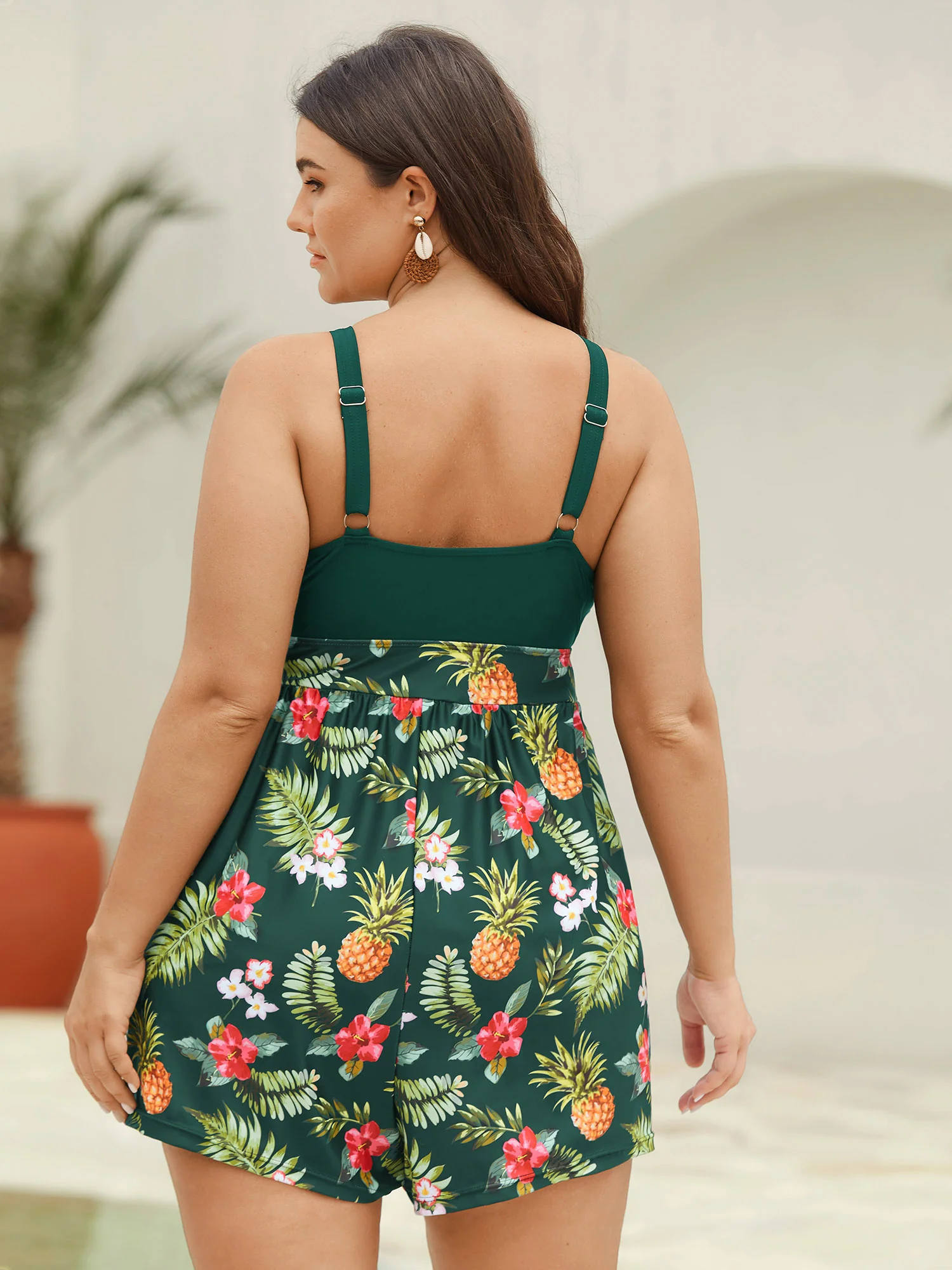 Tropical Floral Pockets One-Piece Swimsuit - Image 11