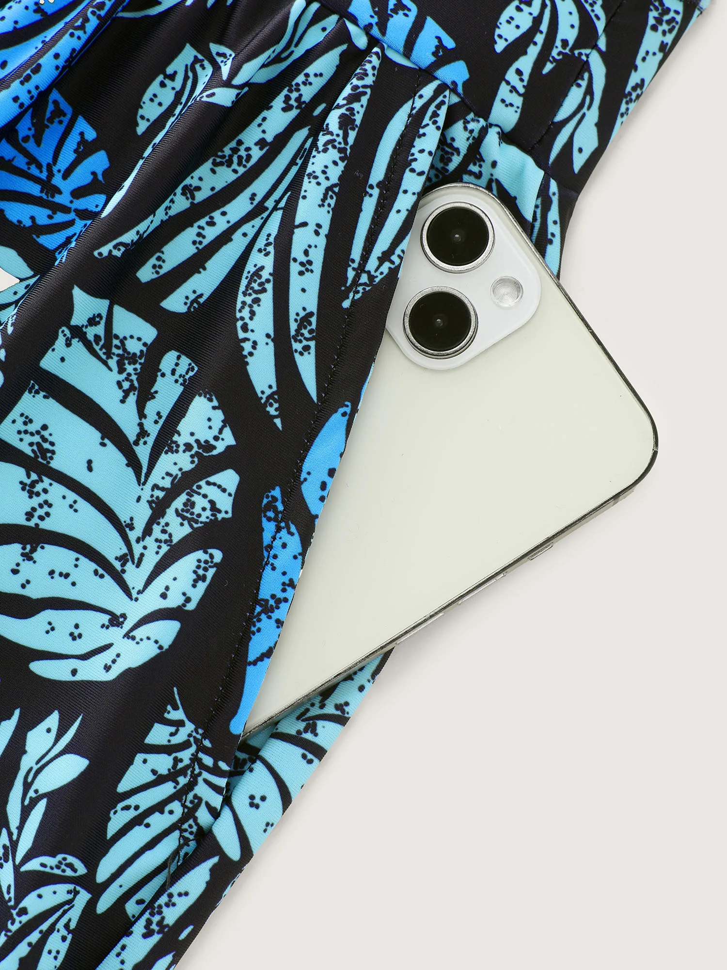Tropical Flower Print Pockets One-Piece Swimsuit - Image 107