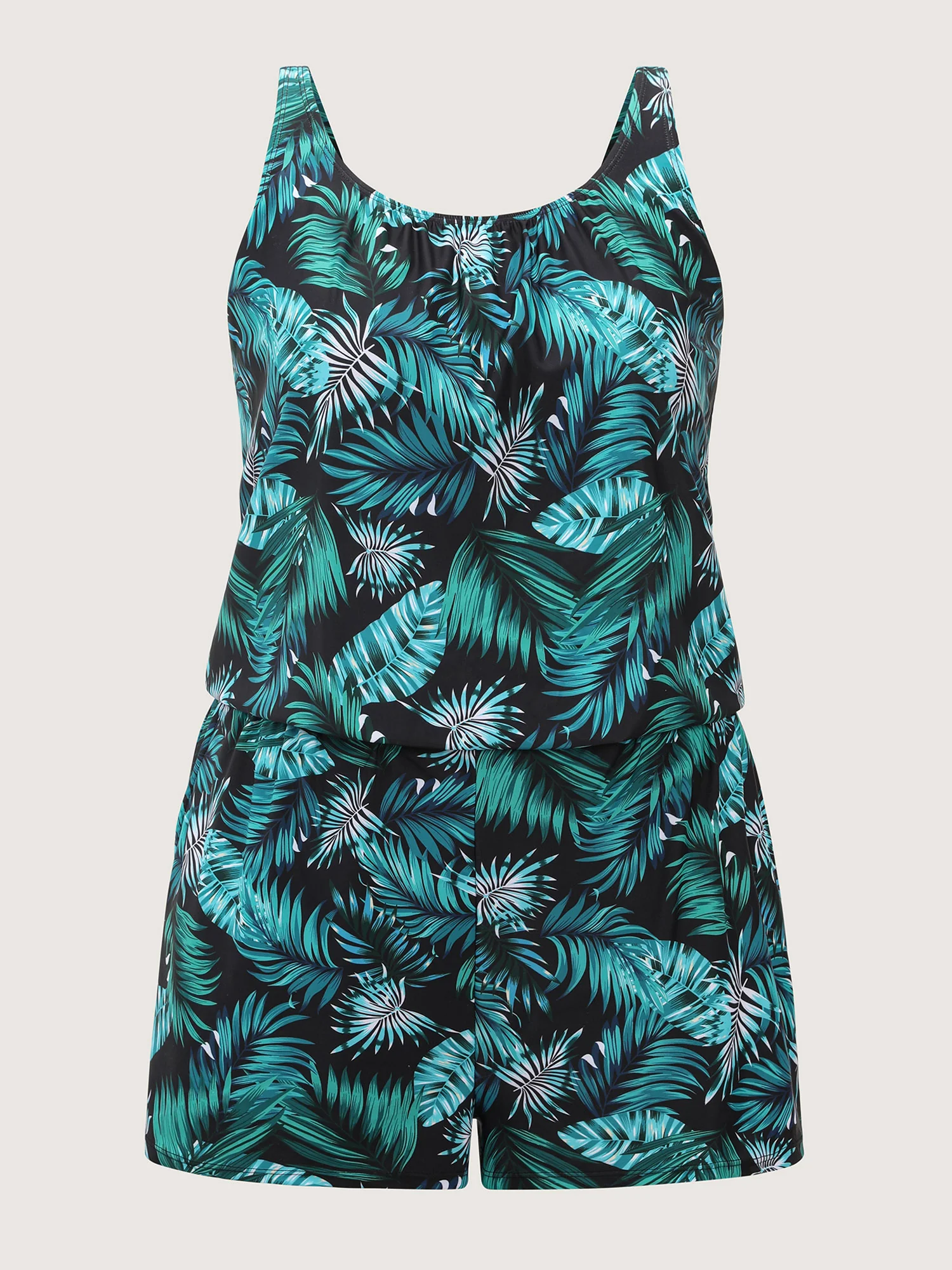 Tropical Flower Print Pockets One-Piece Swimsuit - Image 36